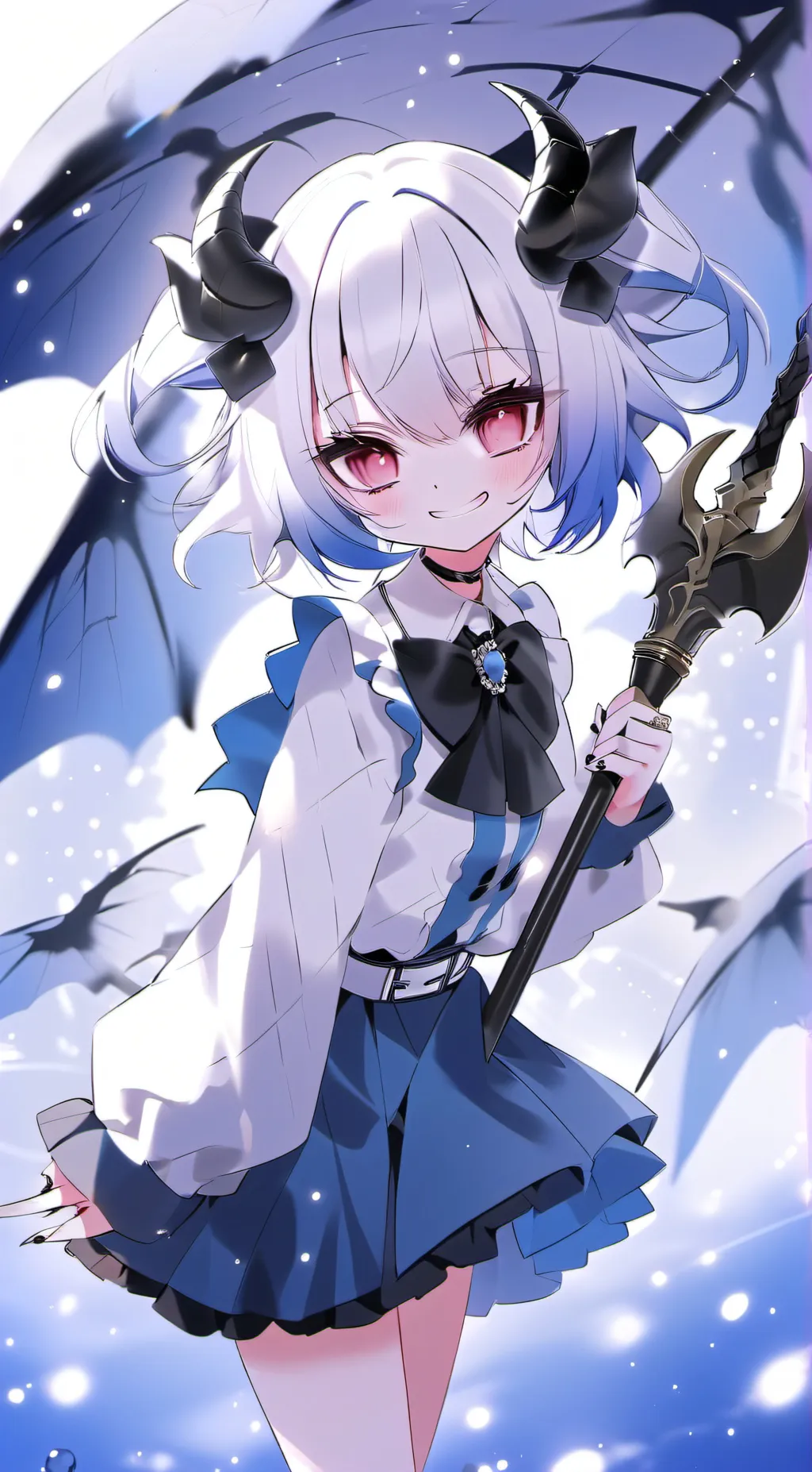 ai character: giant girl lily background