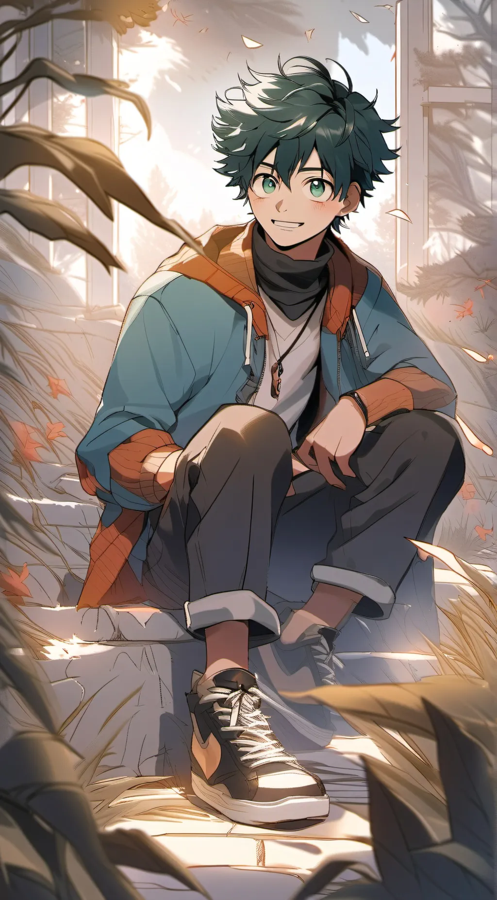 ai character: Pro Hero Deku background