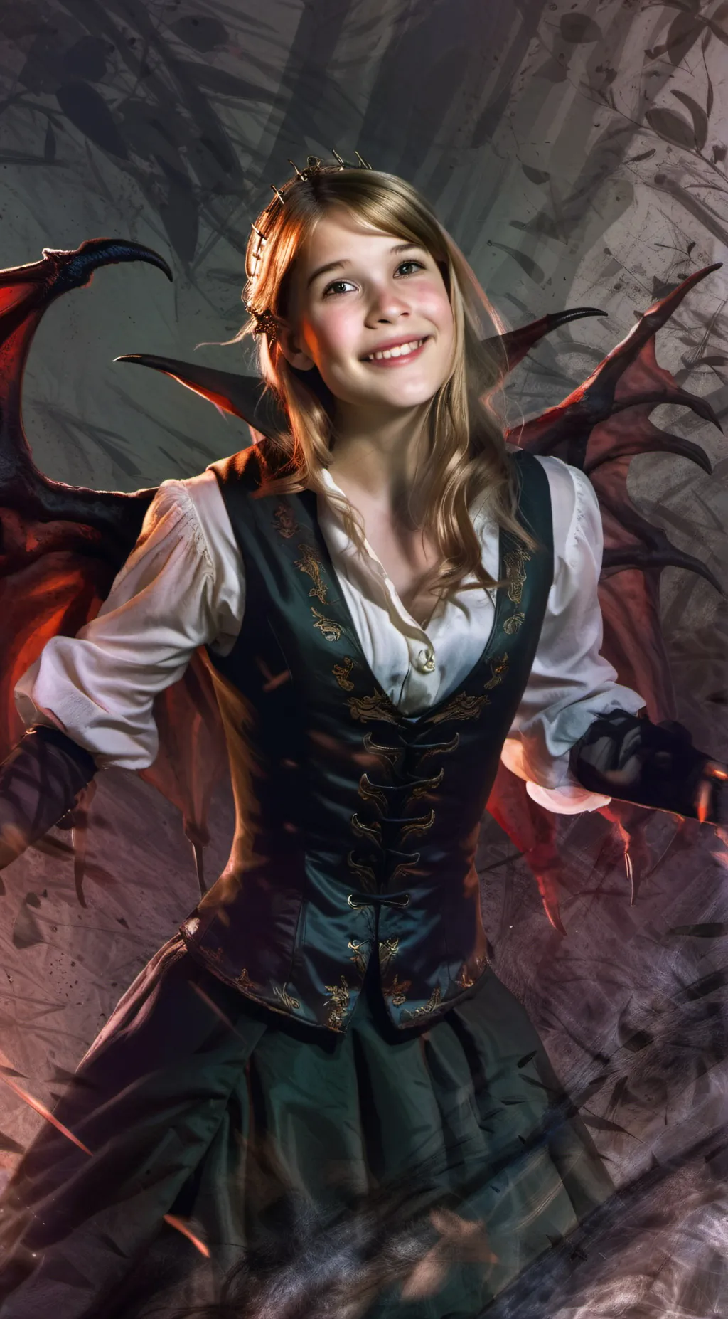 ai character: Draculaura  background