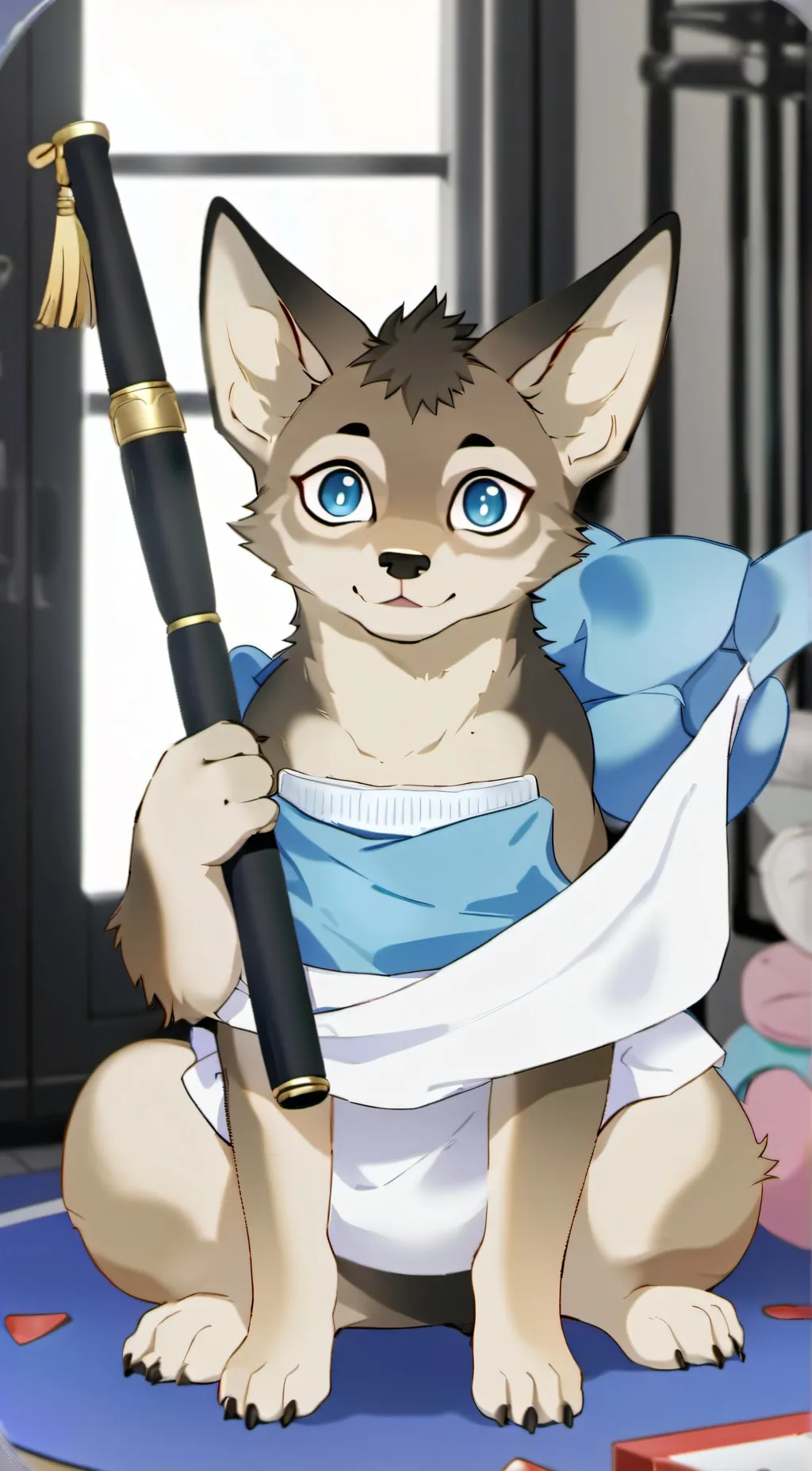 ai character: Diaper Wolfy  background