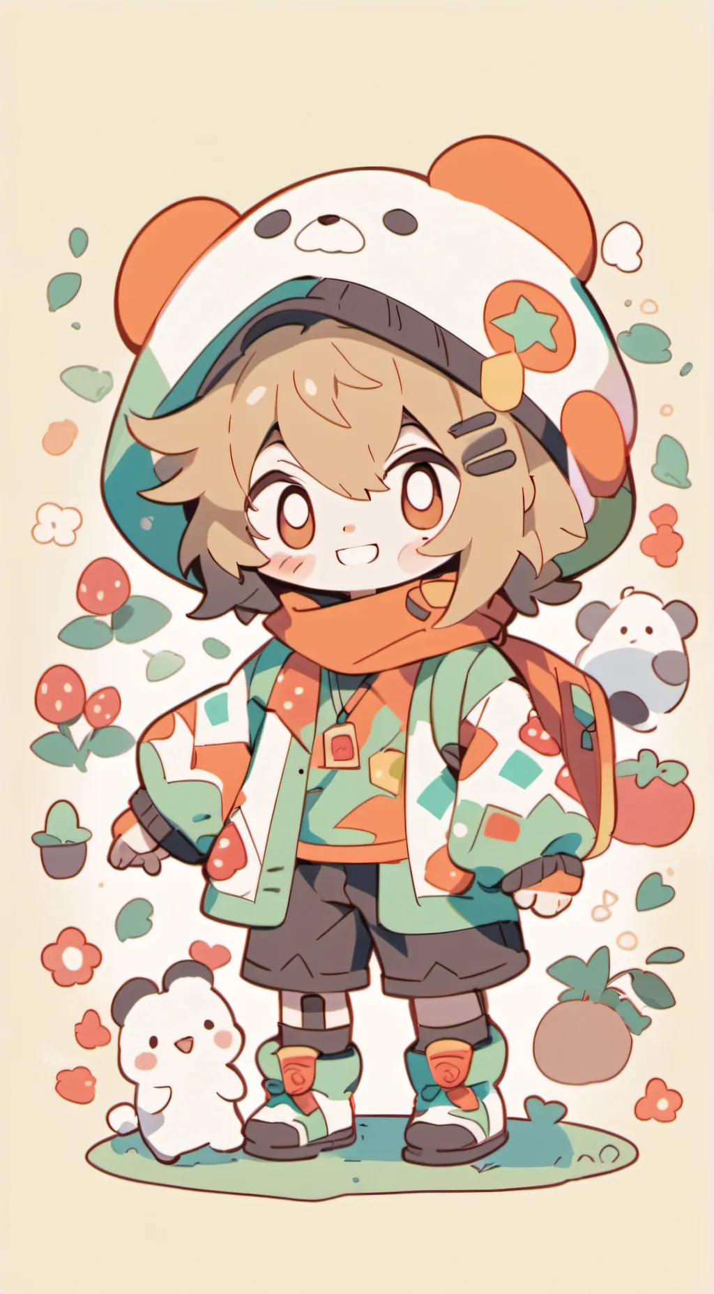 ai character: Smiling critters background