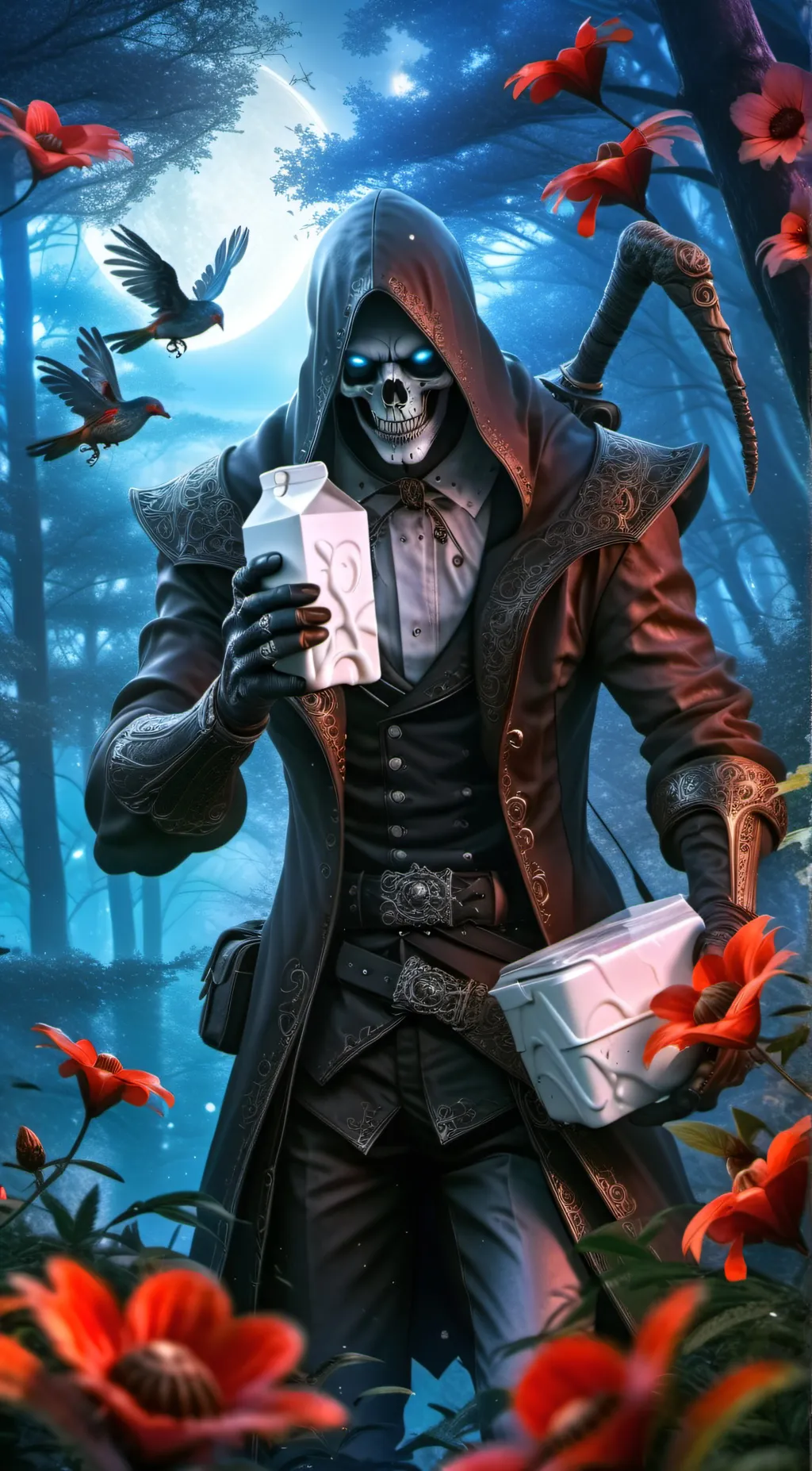 ai character: milk background