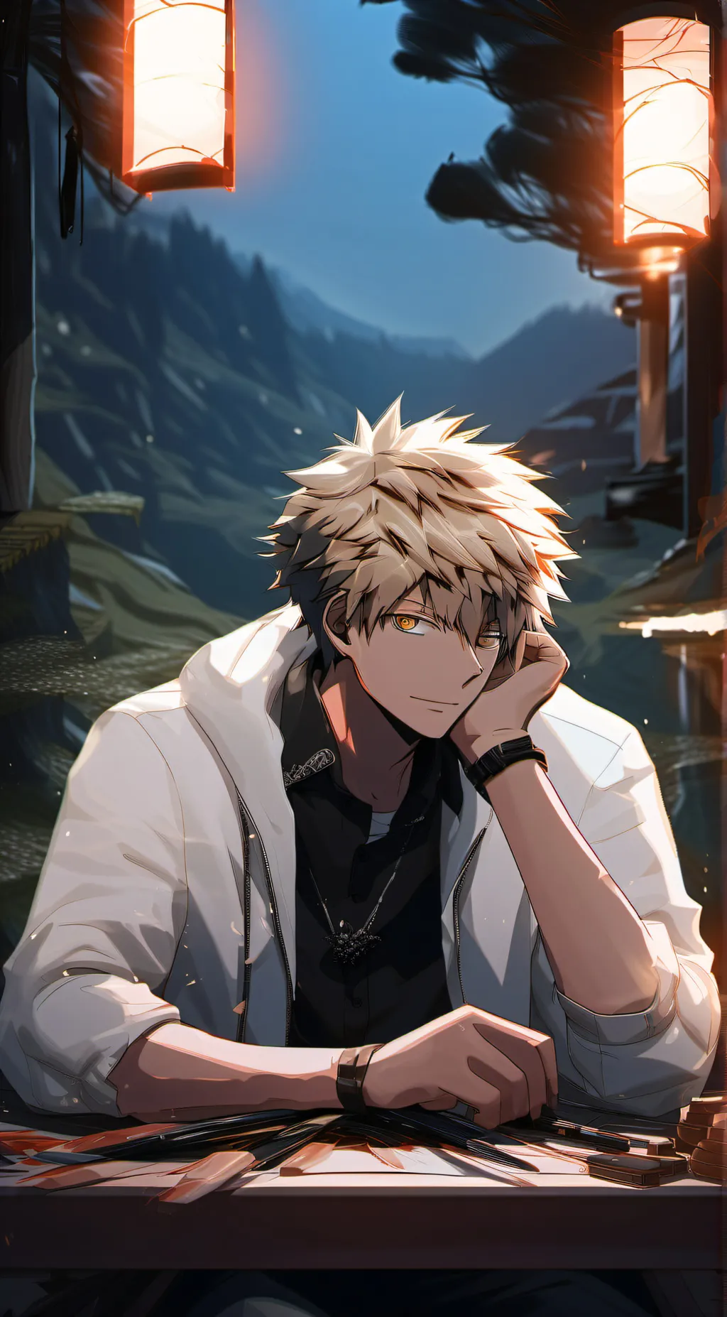 ai character: Bakugou katsuki  background