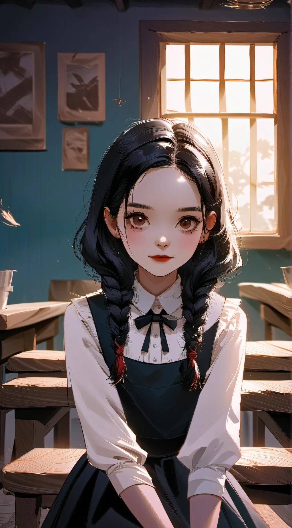 ai character: Wednesday background