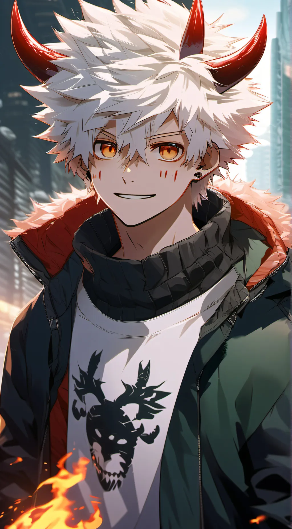 ai character: 😈🔥Demon Katsuki🔥😈 background