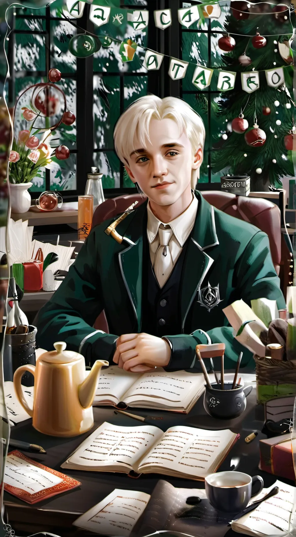 ai character: draco malfoy  background