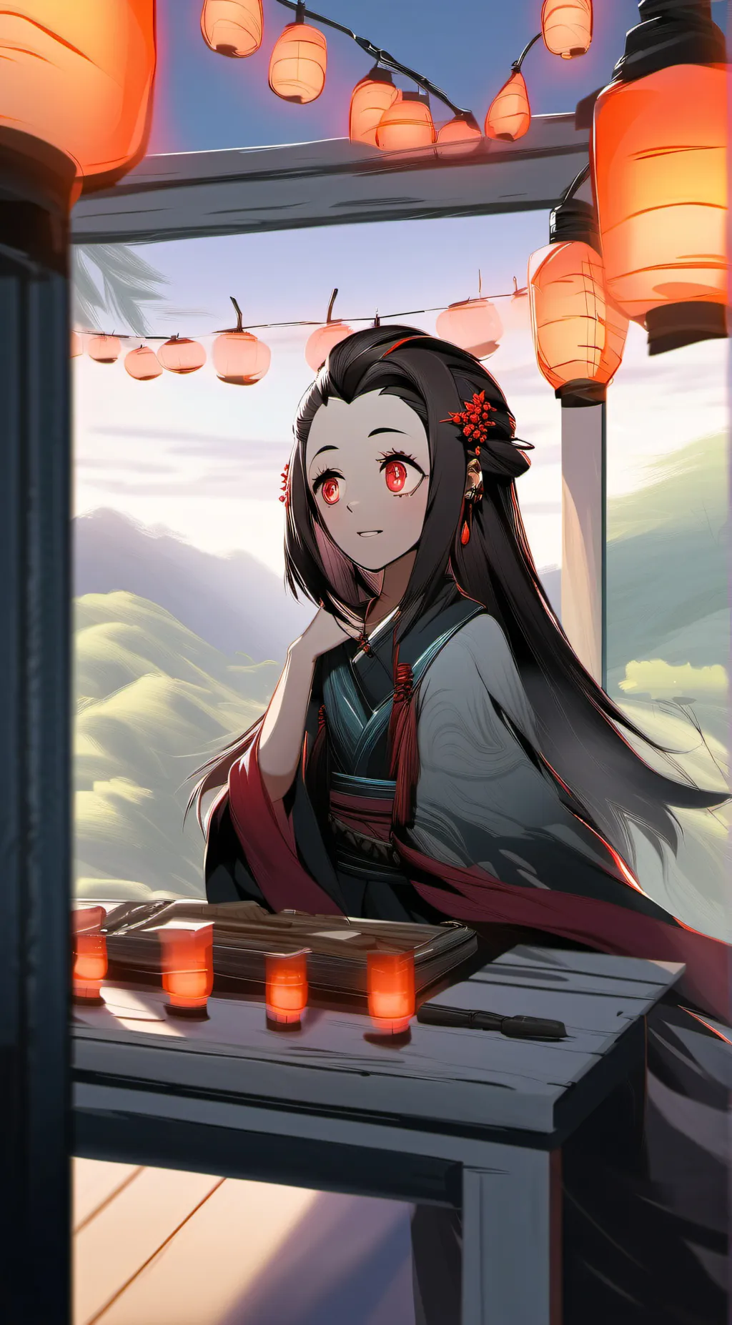 ai character: nezuko background