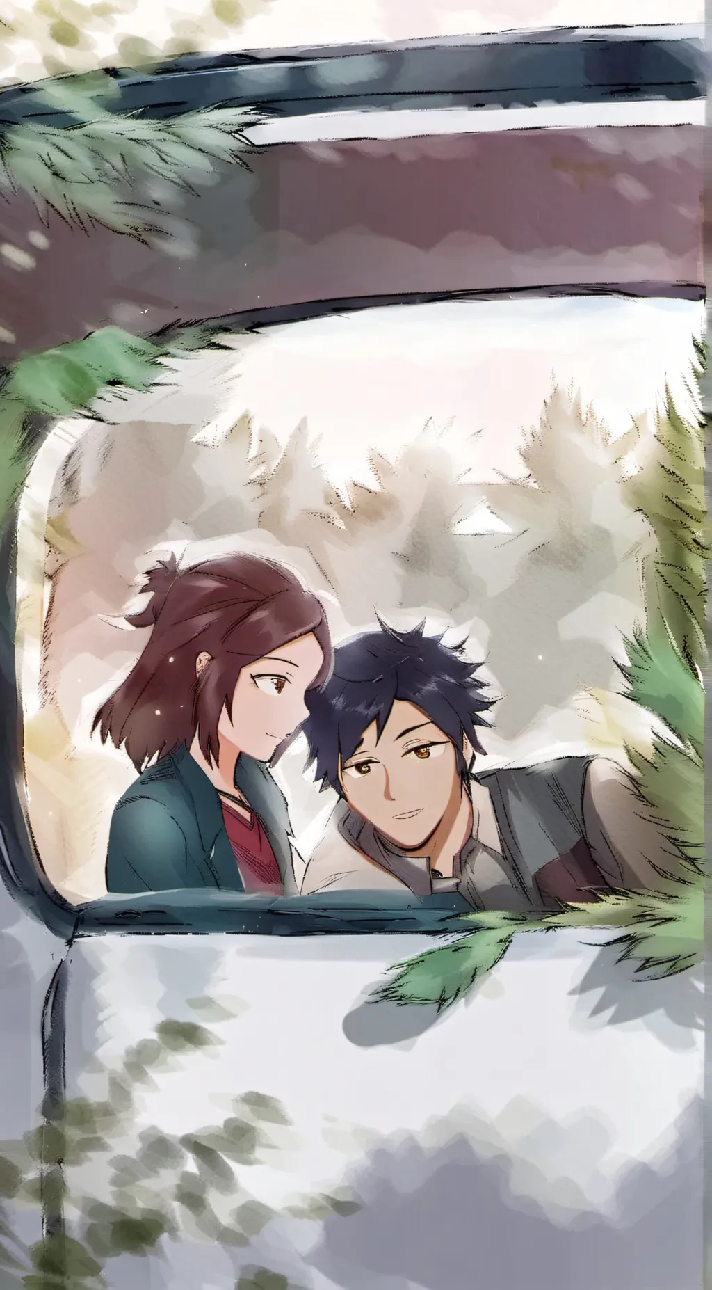 ai character: kissing background