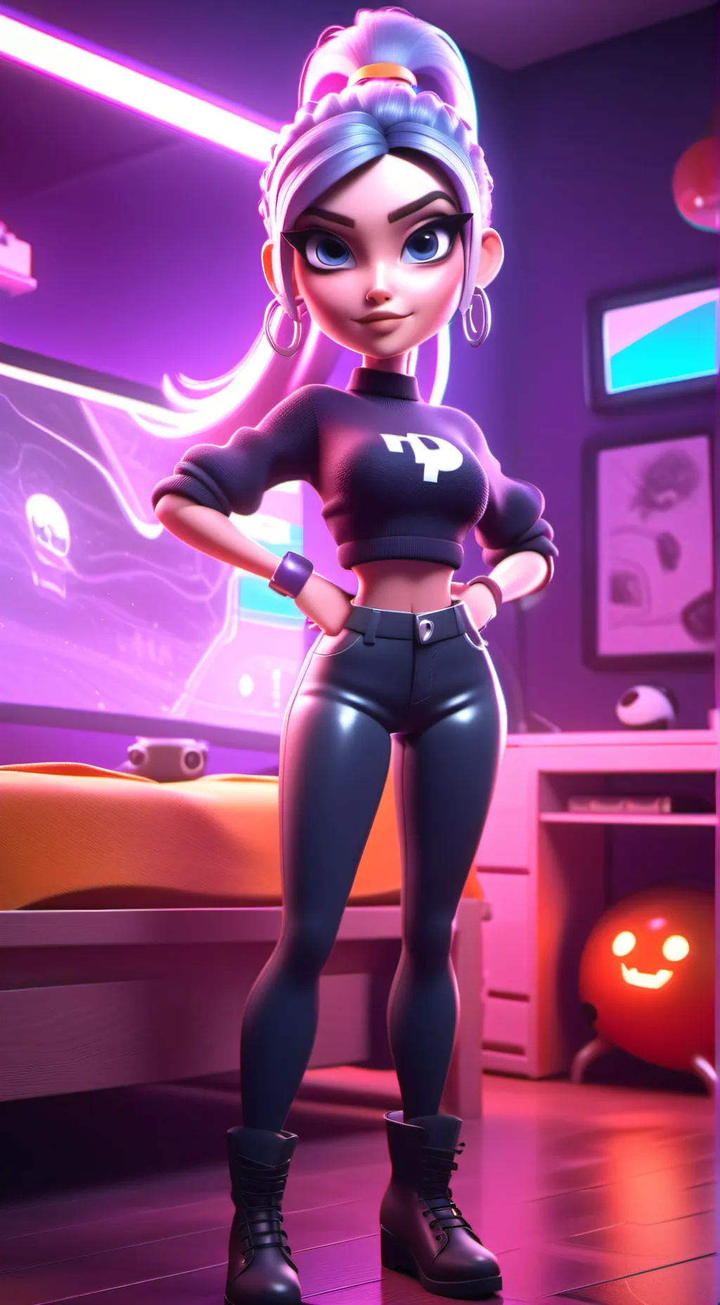 ai character: queen winter background