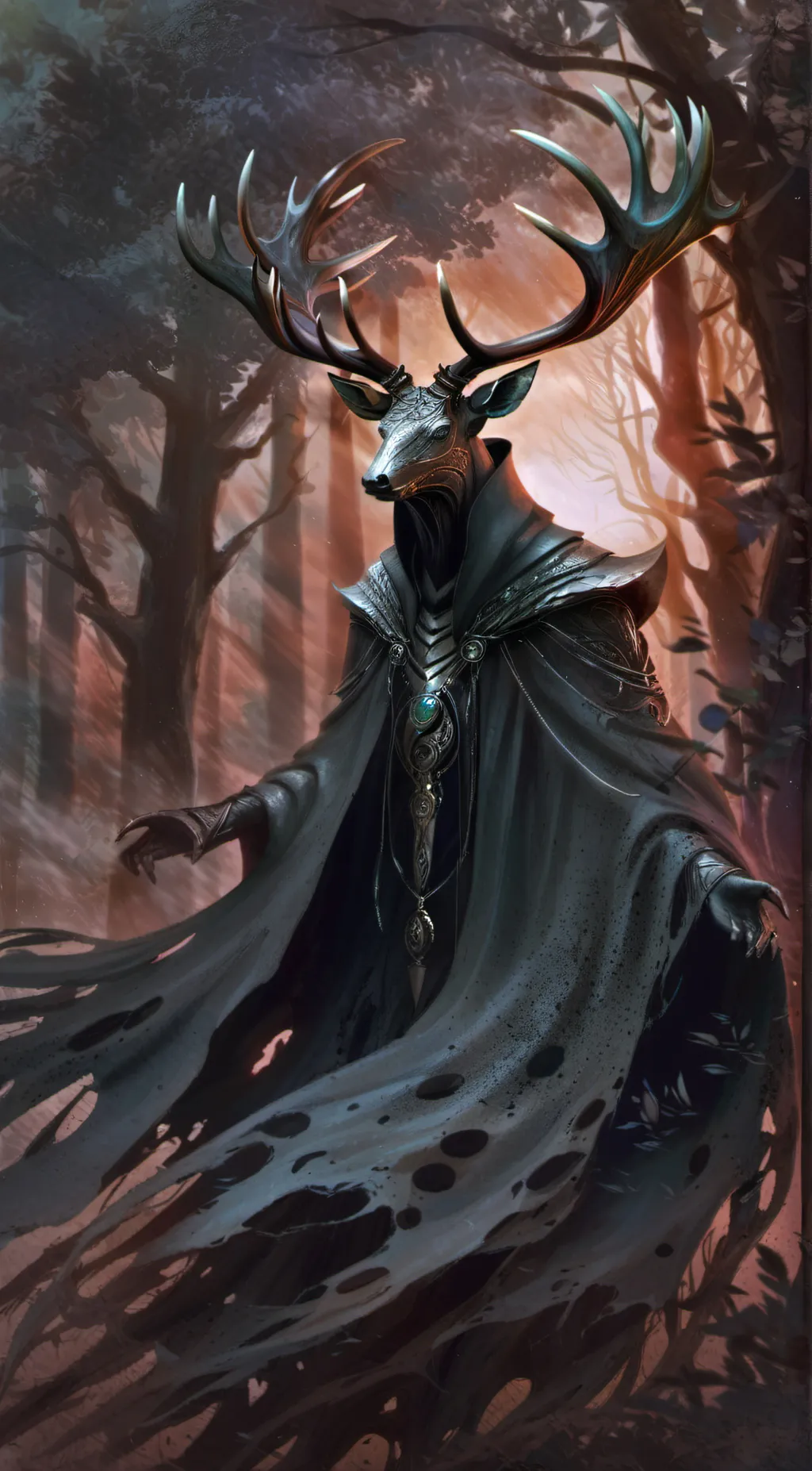 ai character: THE DEER GOD. background