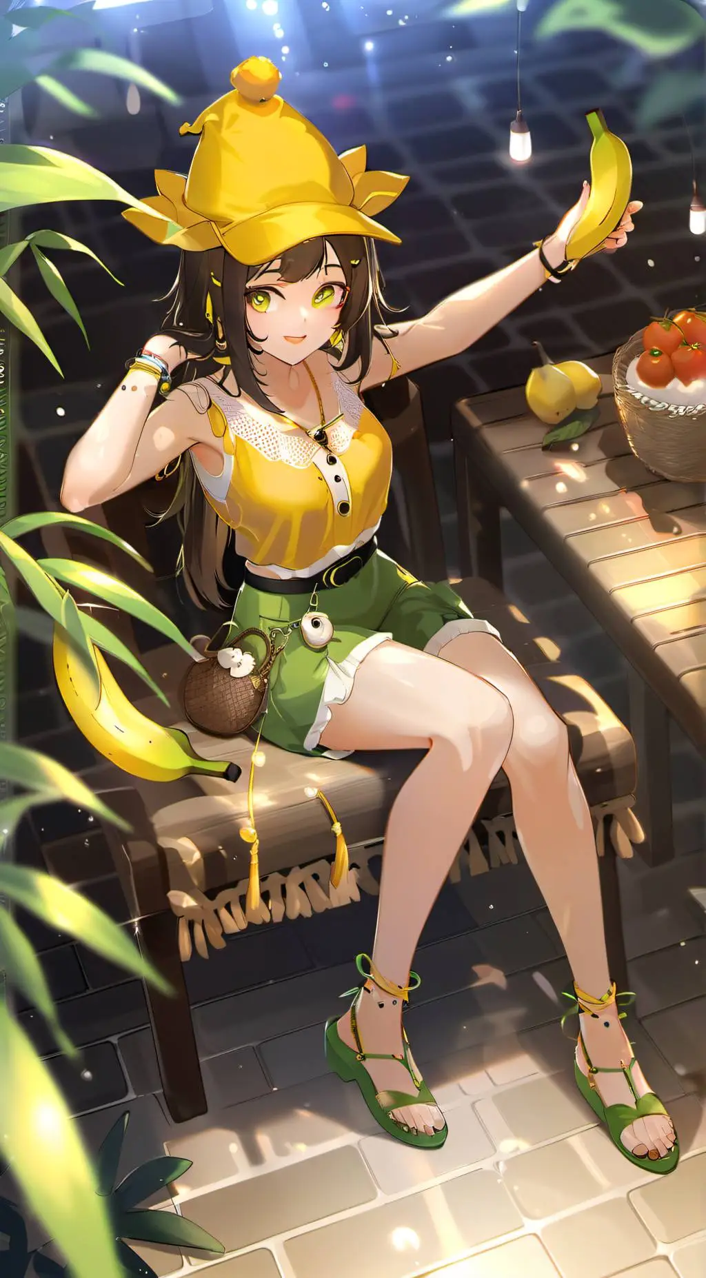 ai character: Bananas background