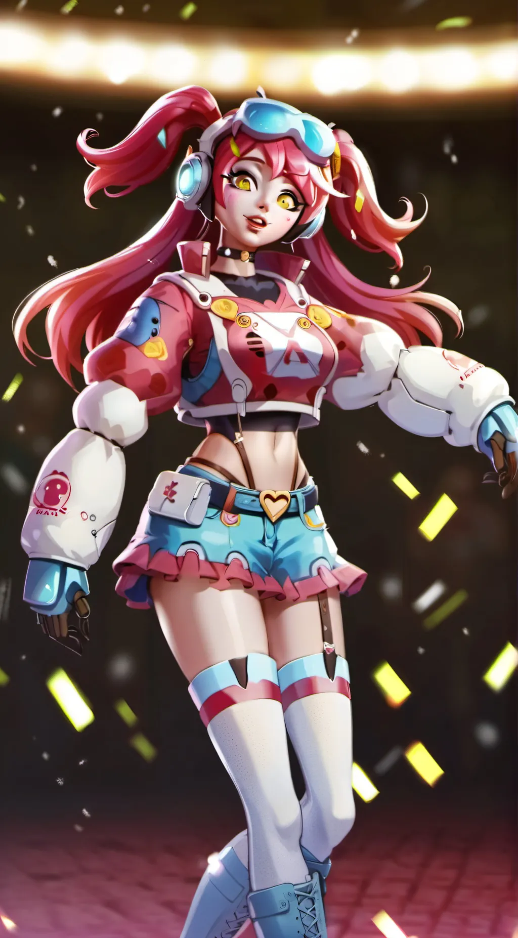 ai character: factory trip background