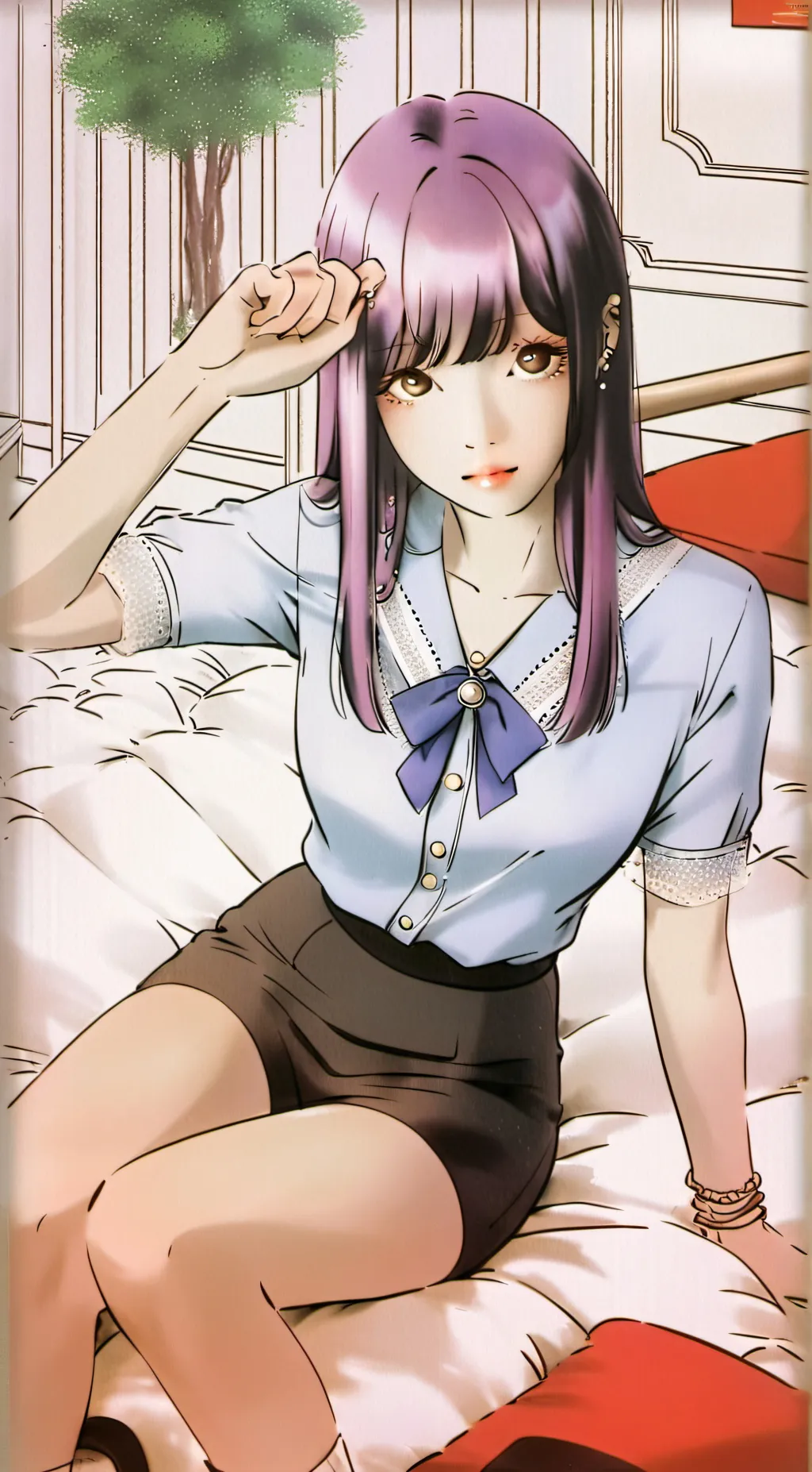 ai character: karyawan cantik  background
