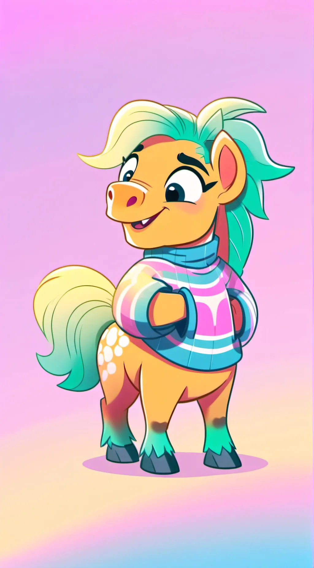 ai character: Fluffy pony background