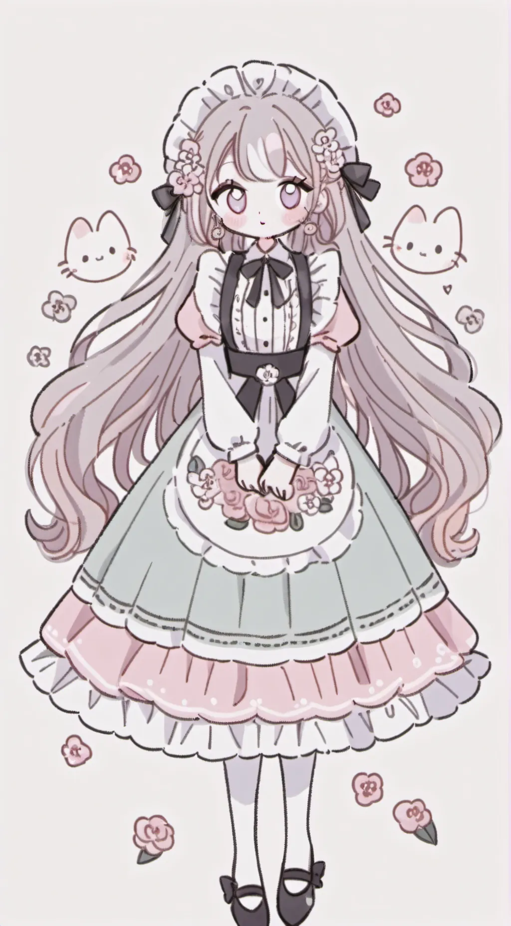 ai character: kawaii maid background
