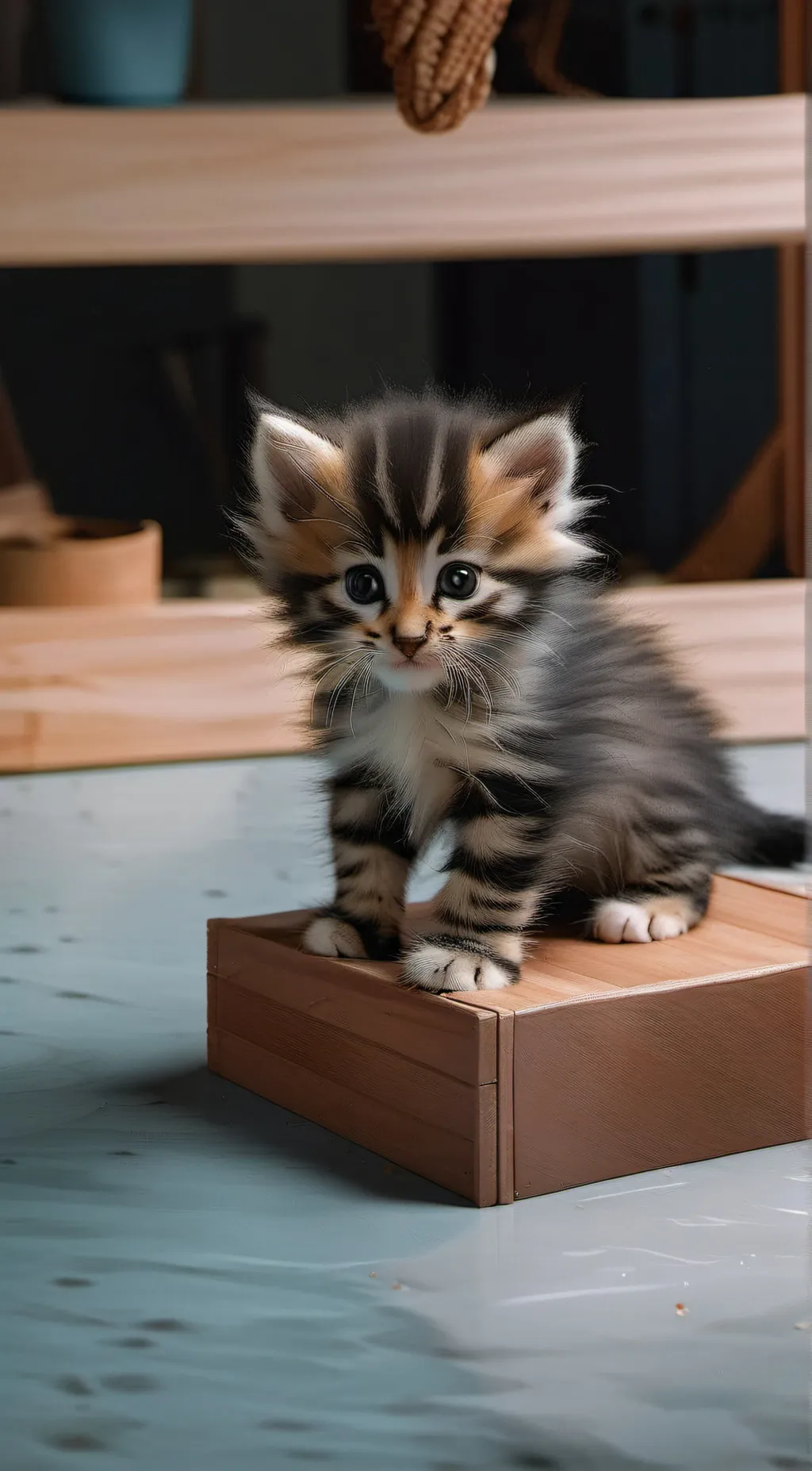 ai character: scared kitten background