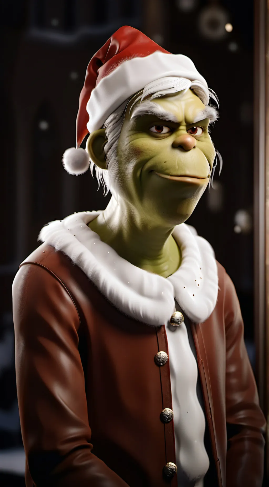 ai character: Grinch  background
