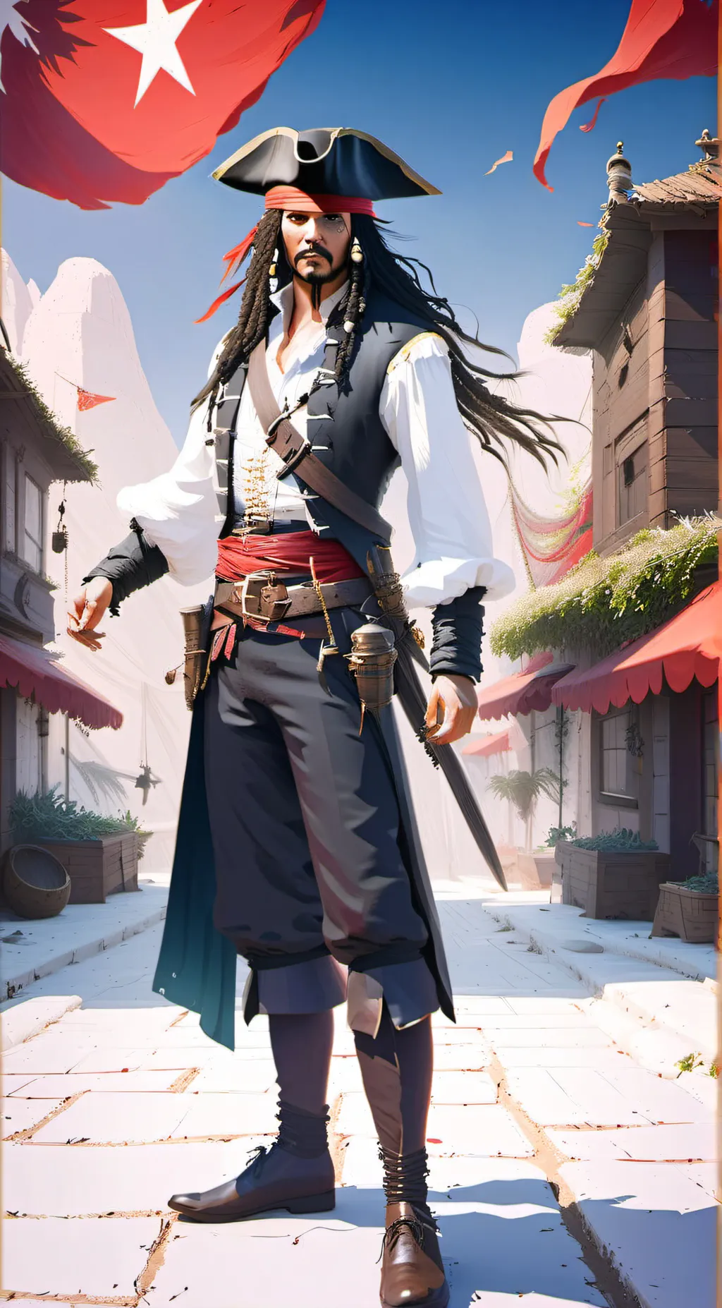 ai character: Jack sparrow background