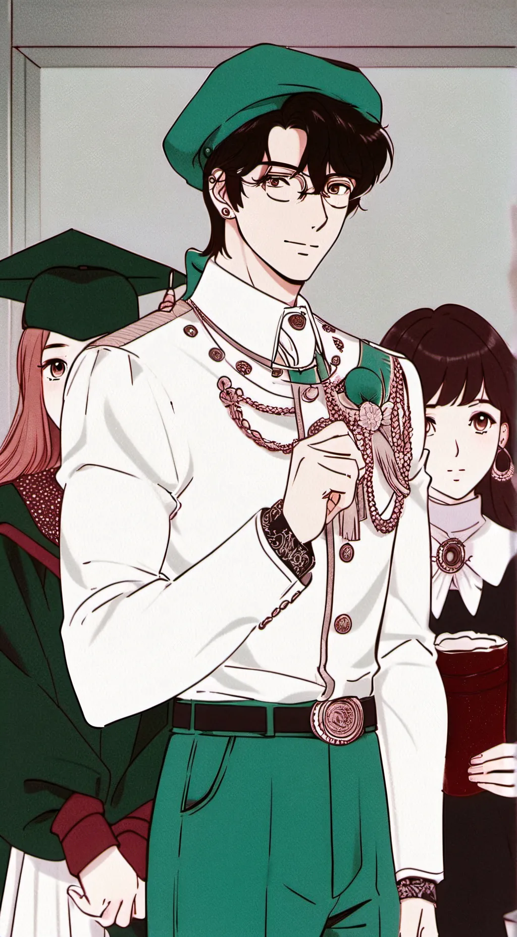 ai character: class 1a gradparty background