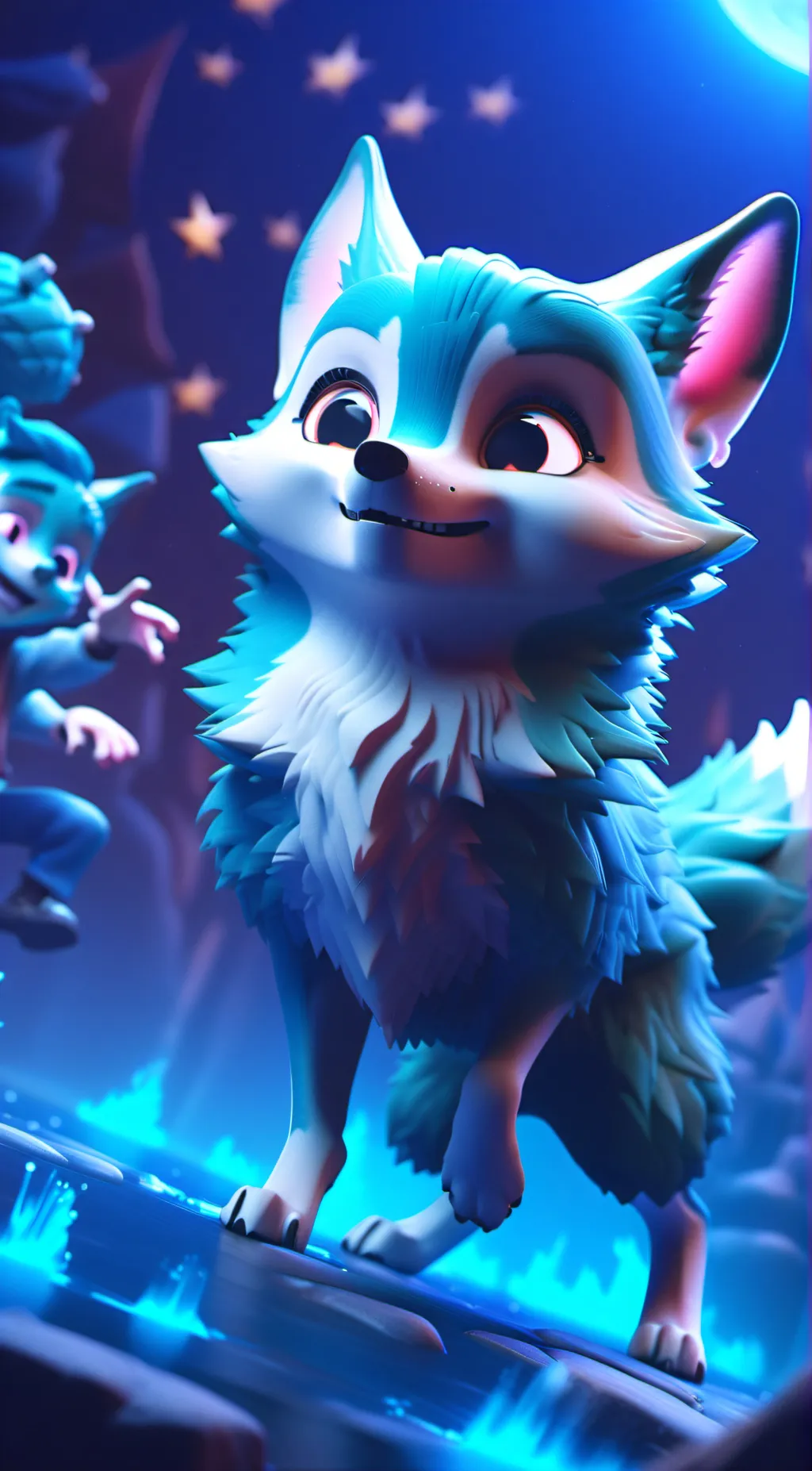 ai character: fluffy background