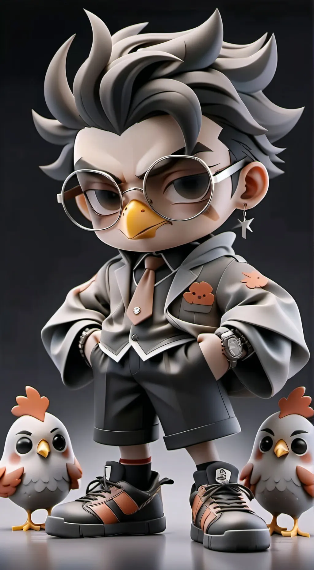 ai character: kickn chicken background