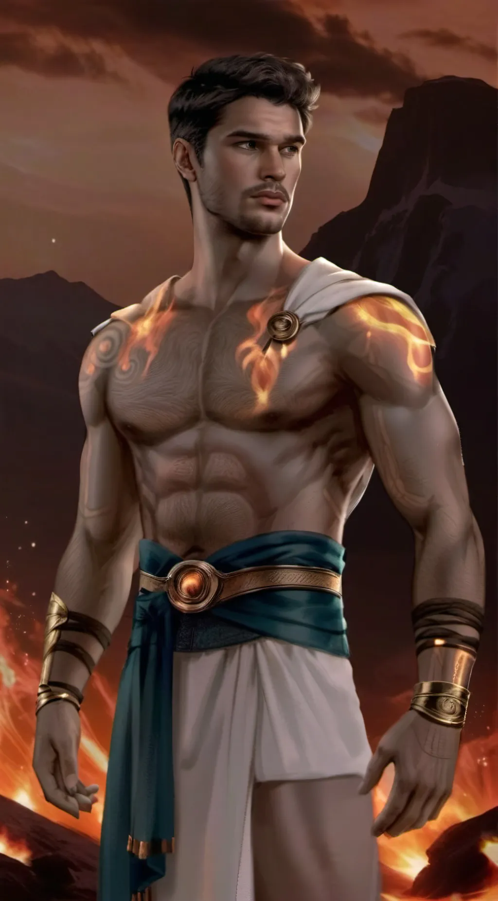 ai character: Hephaestus  background