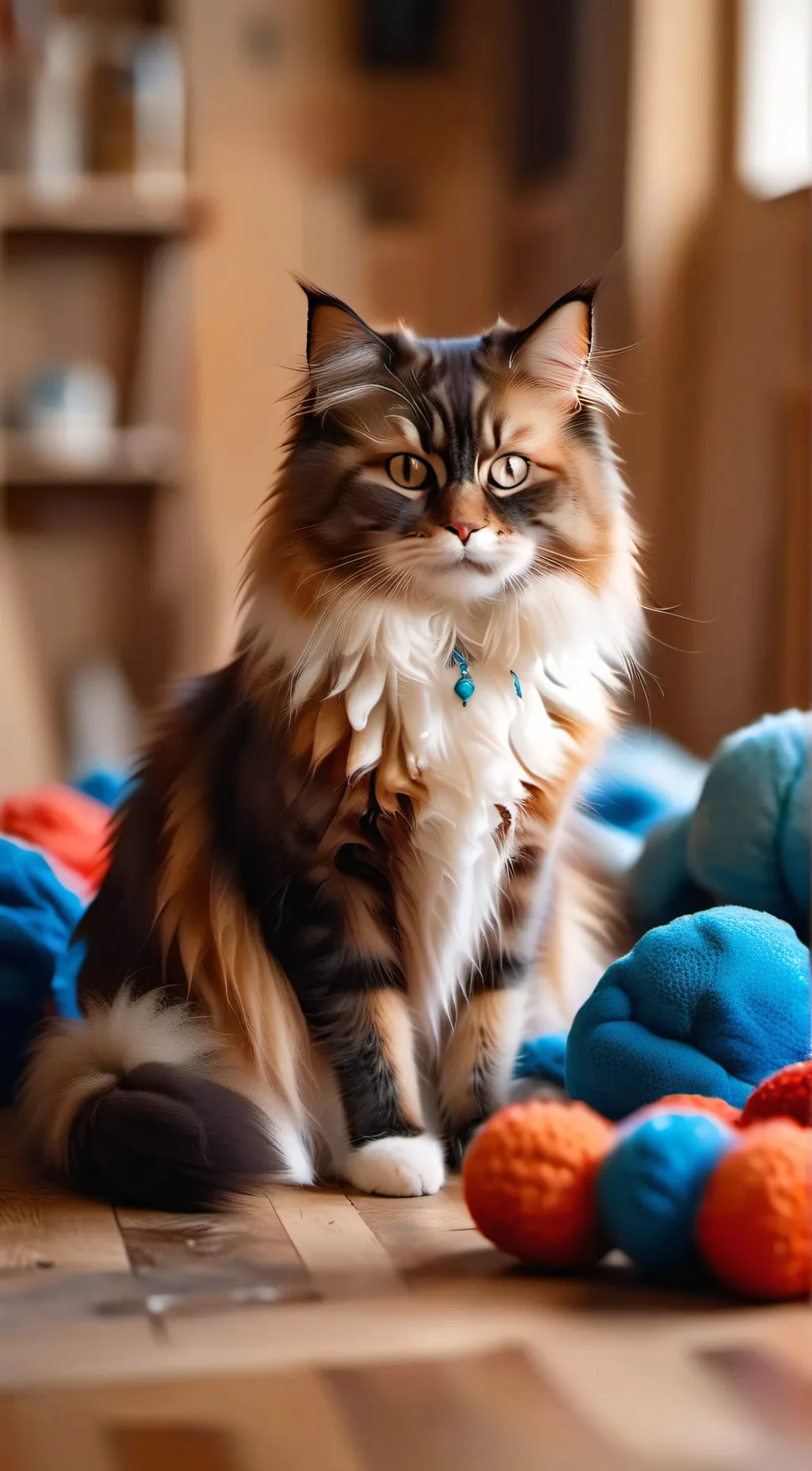 ai character: Rainbow kitten background