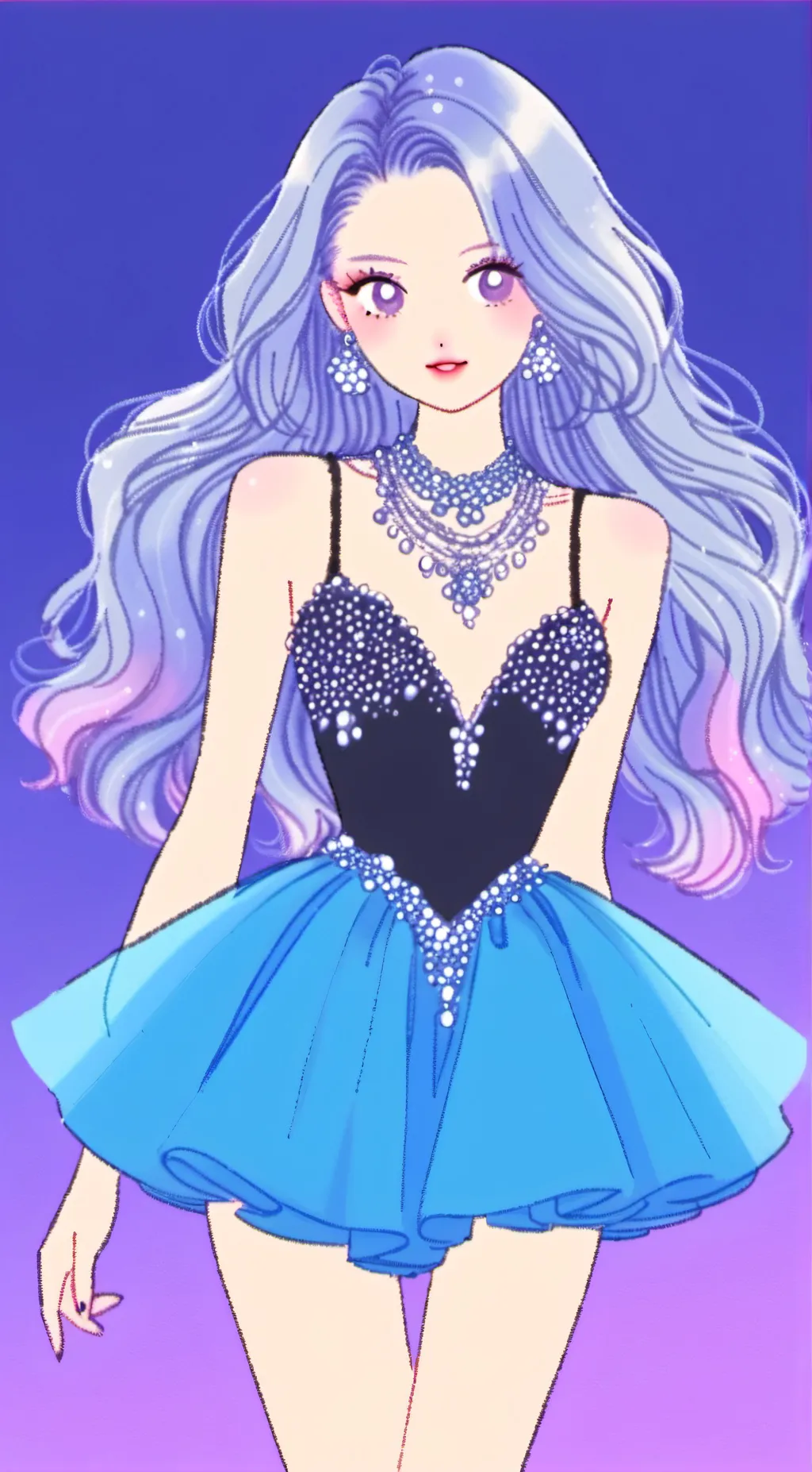 ai character: moonlight background