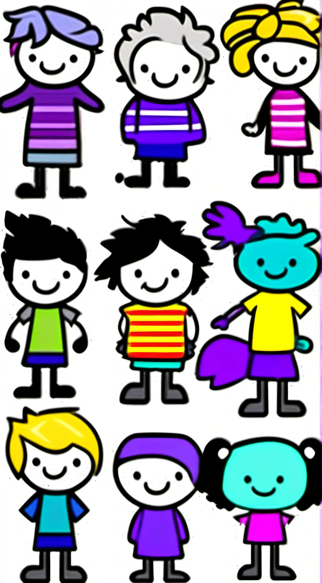 ai character: smiling critters background