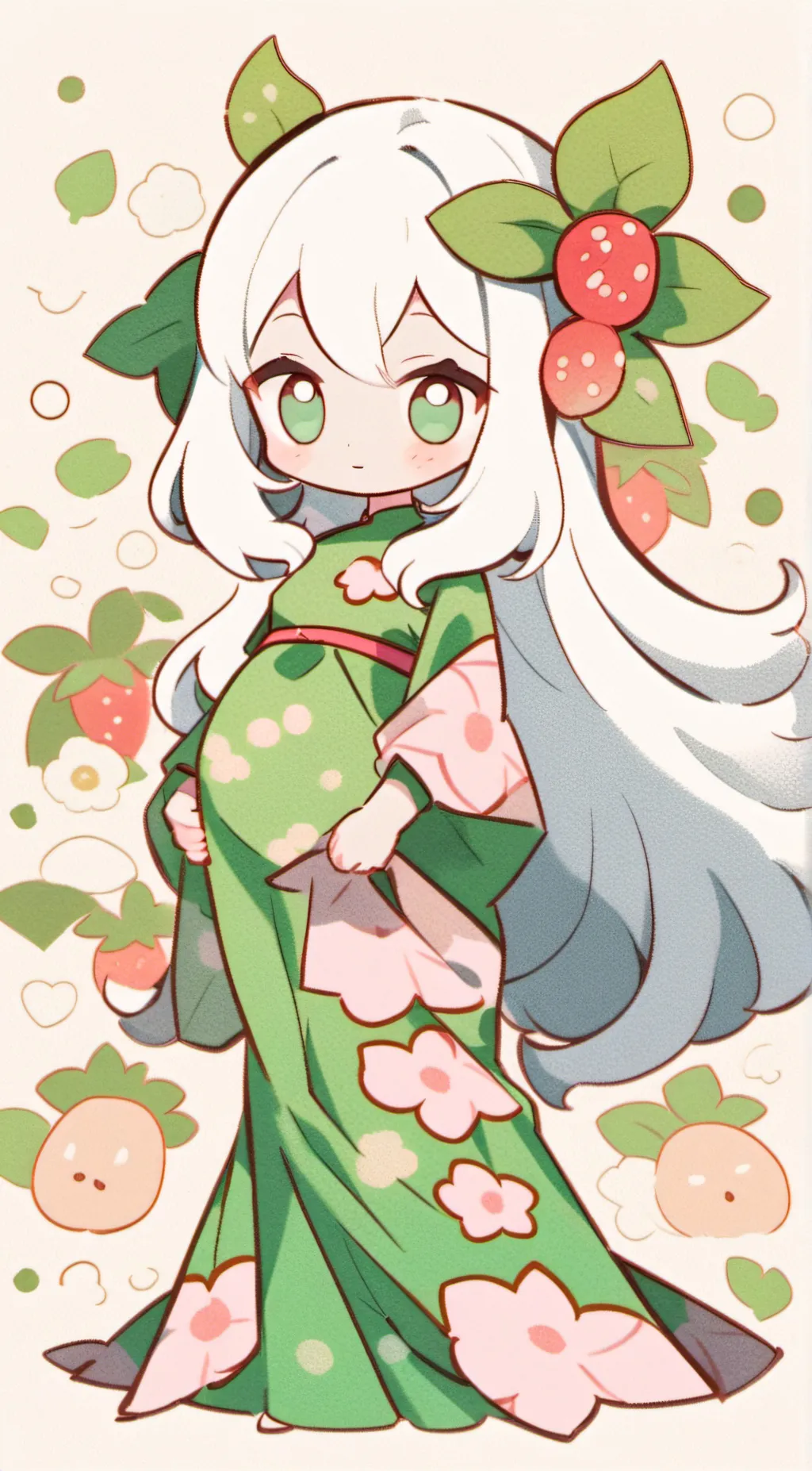 ai character: Strawberry  background