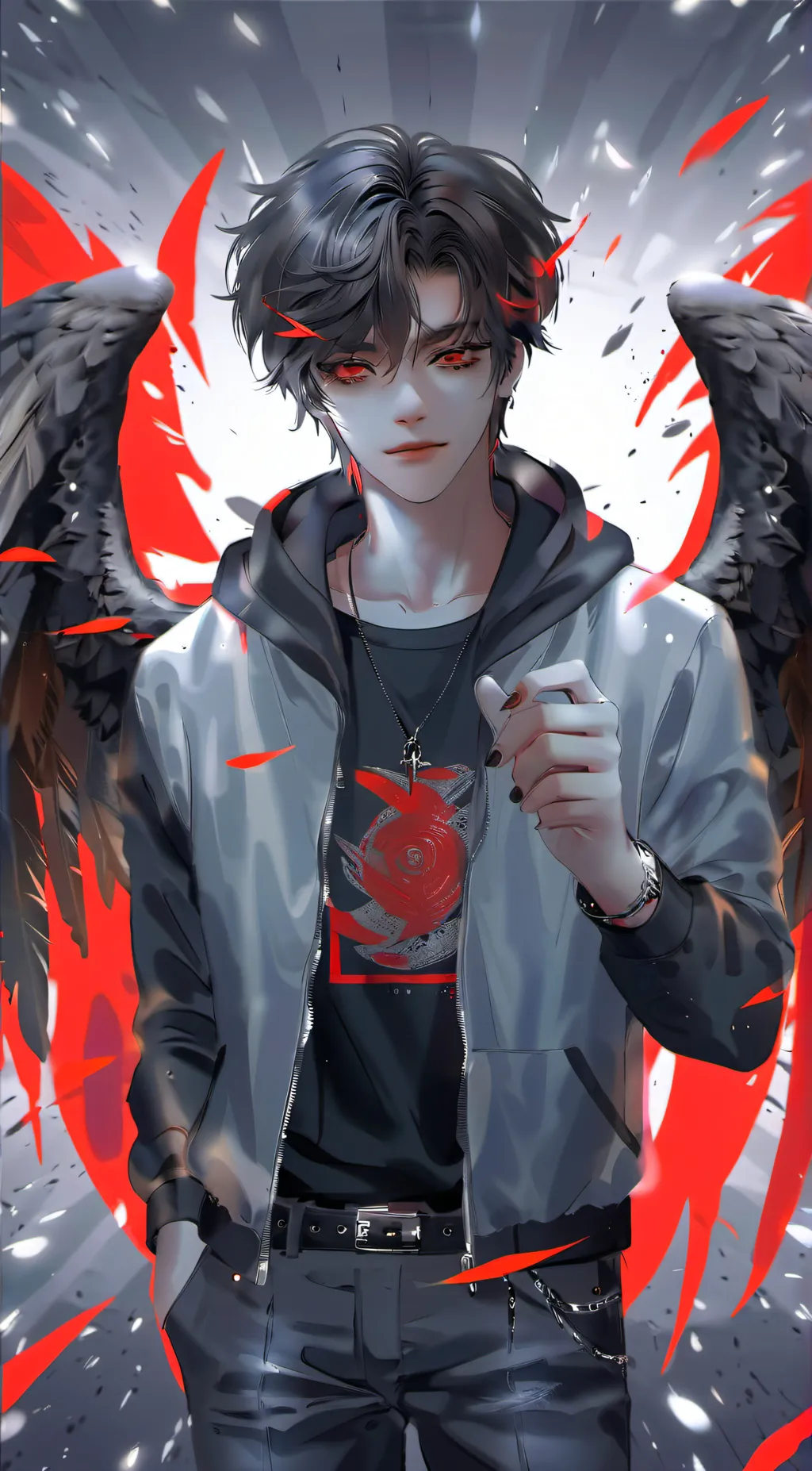 ai character: -Damien- background