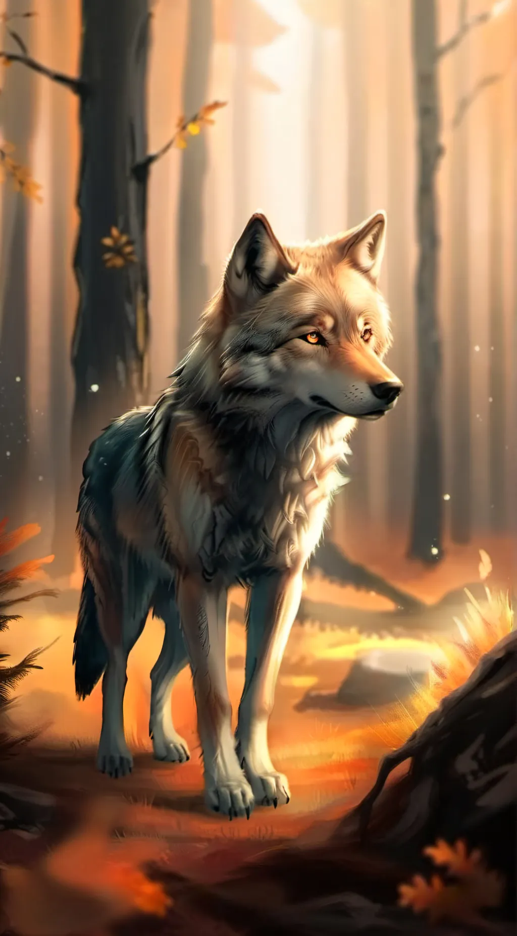 ai character: Autumn background