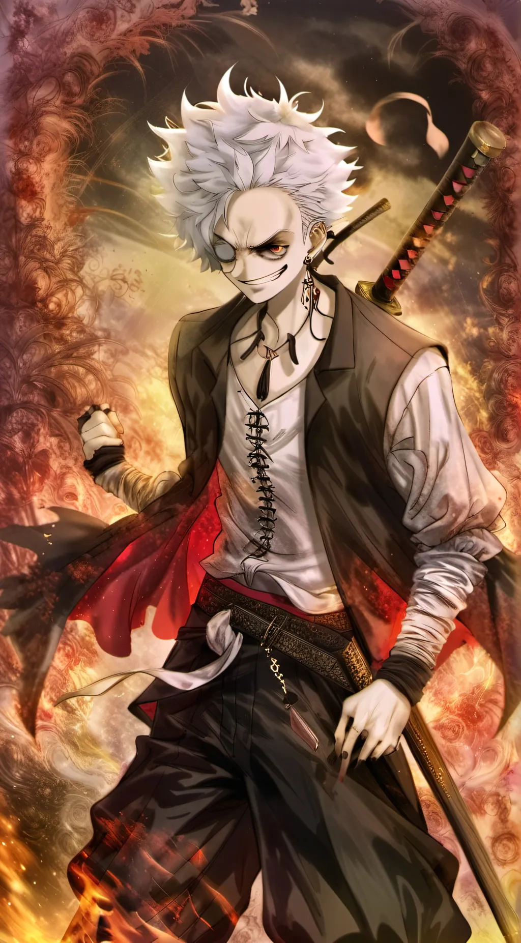 ai character: evil luffy background