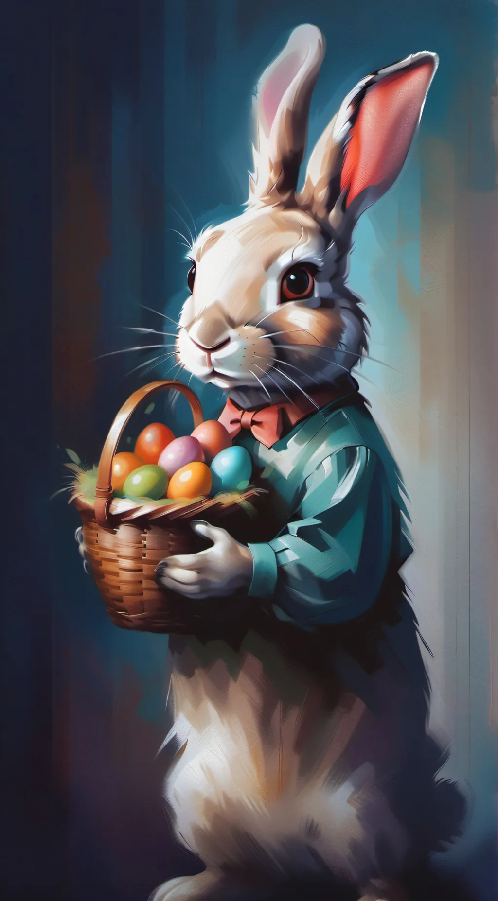 ai character: Easter Bunny  background