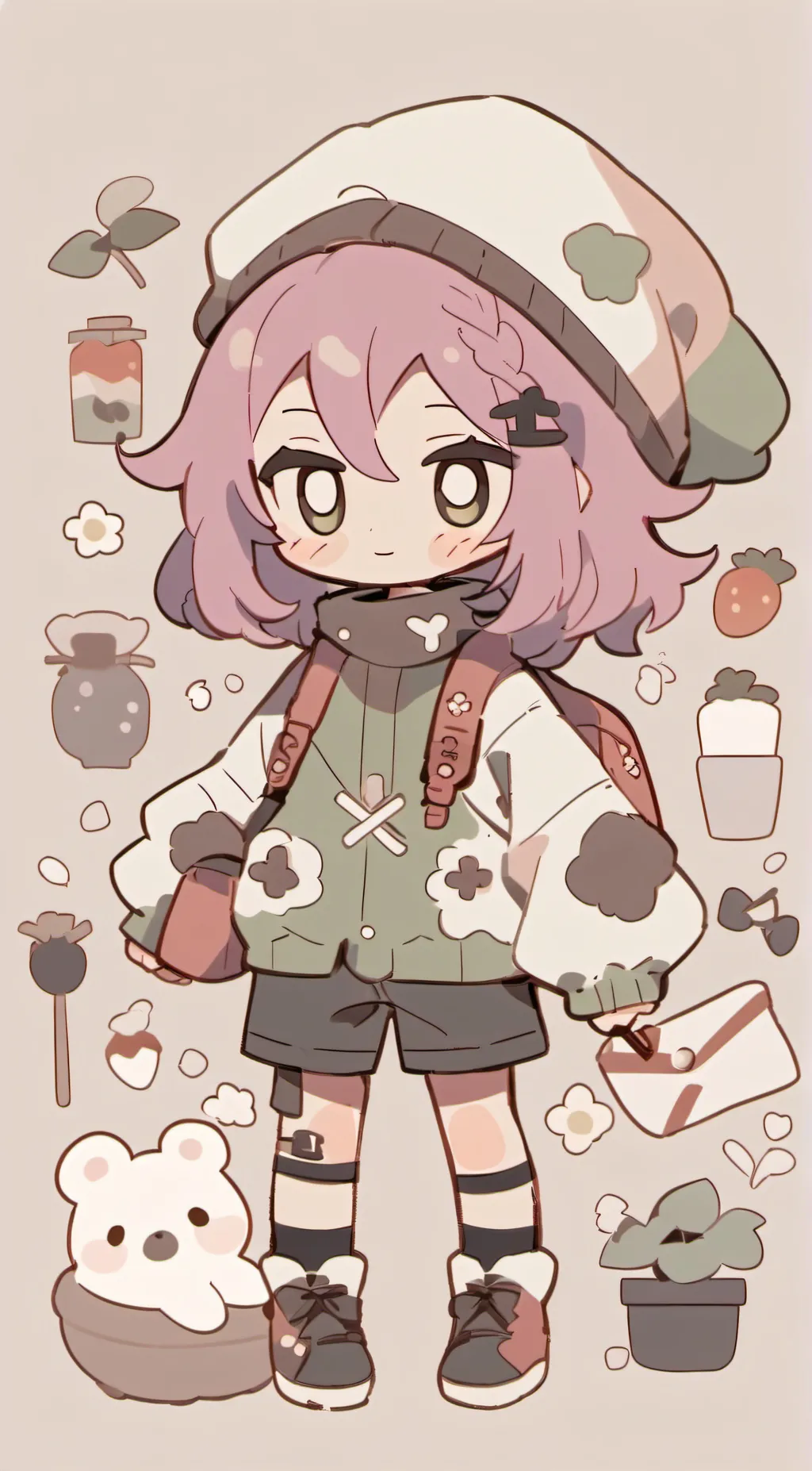 ai character: lavender background