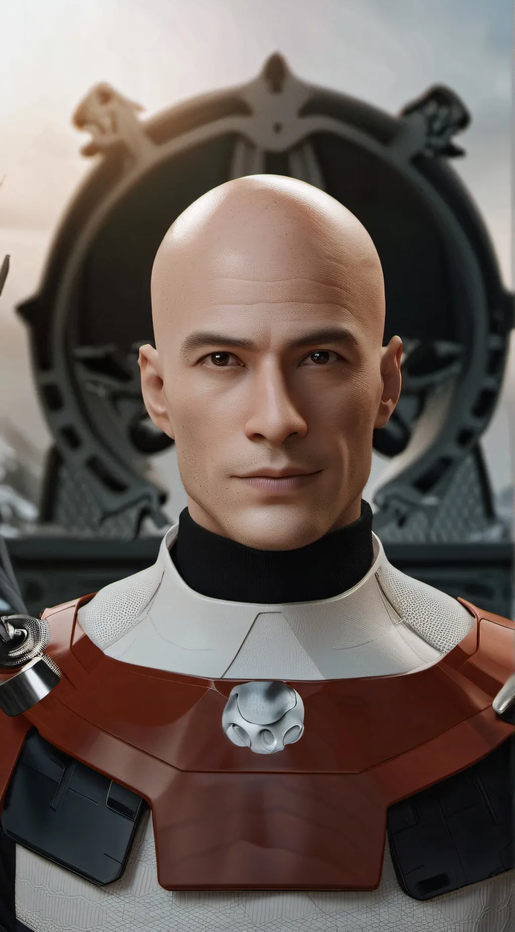 ai character: bald guy background