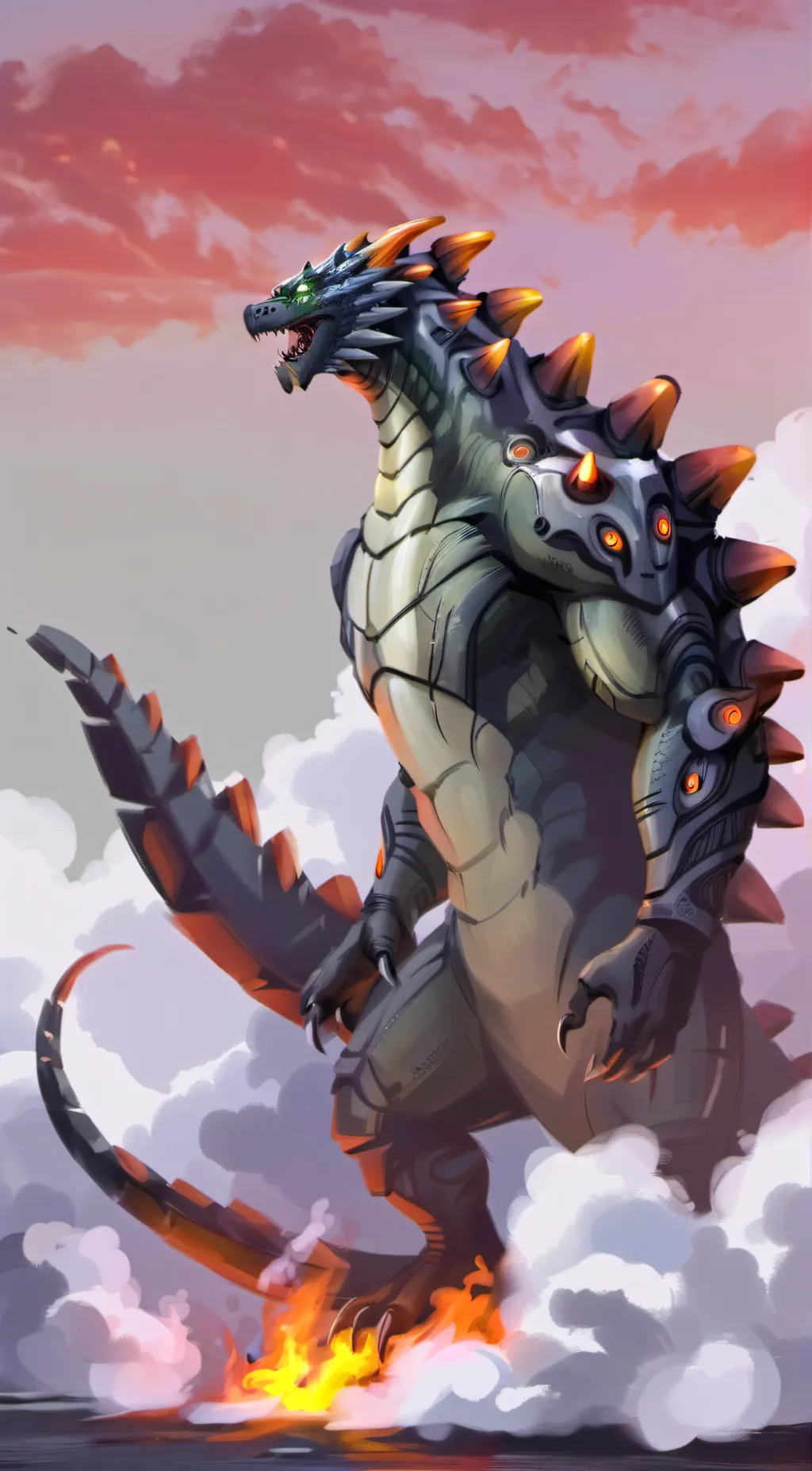 ai character: Godzilla background