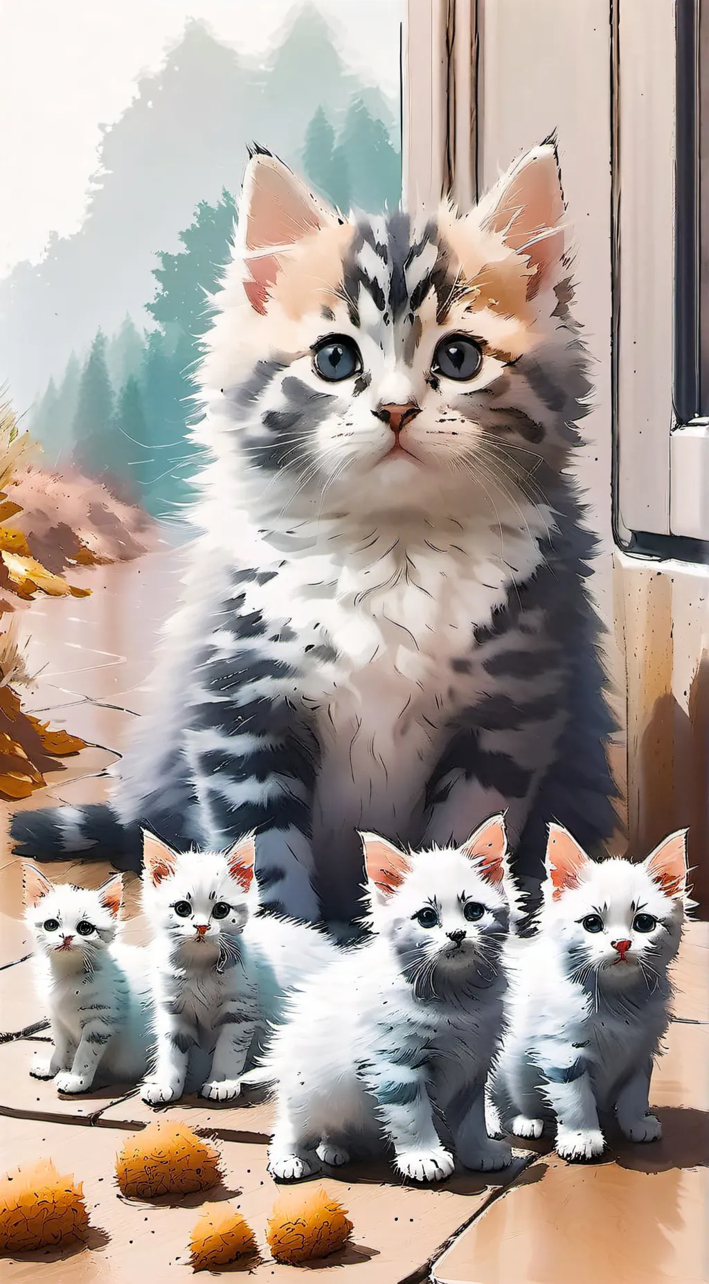 ai character: Chubby cat background