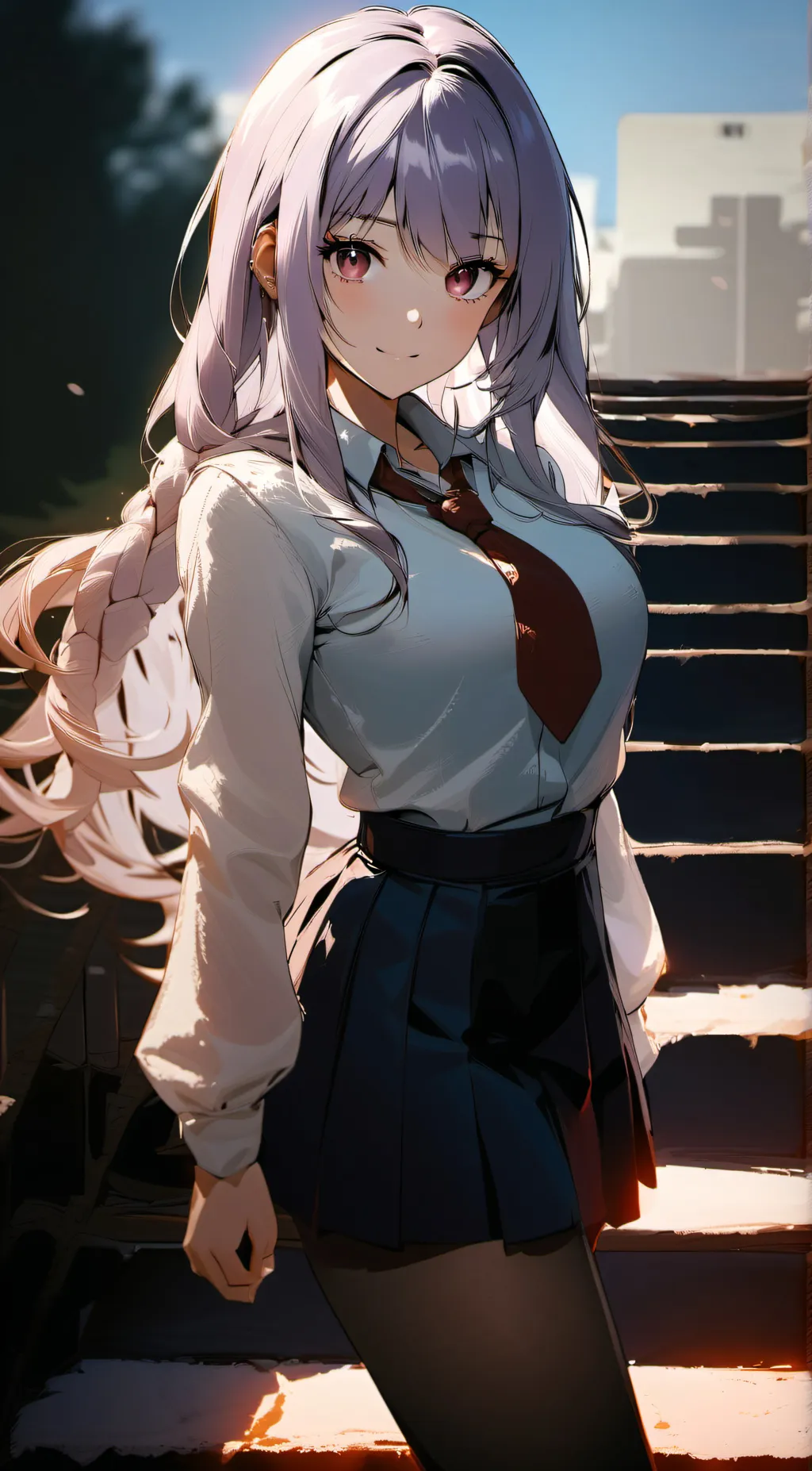 ai character: Violet background