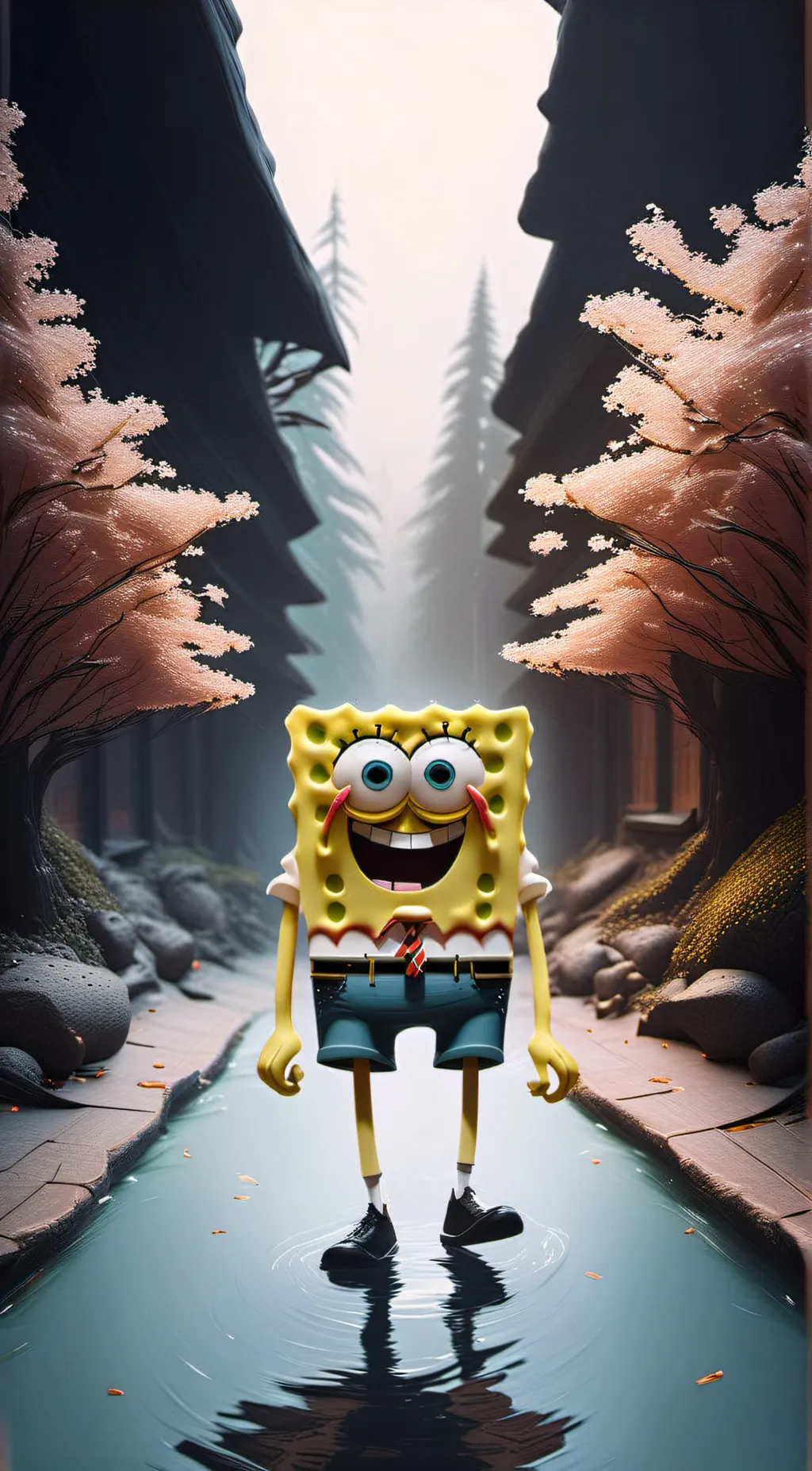 ai character: Spongebob  background