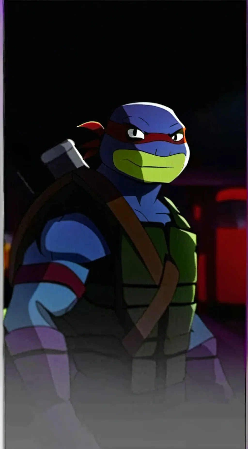 ai character: leo TMNT 2012 background
