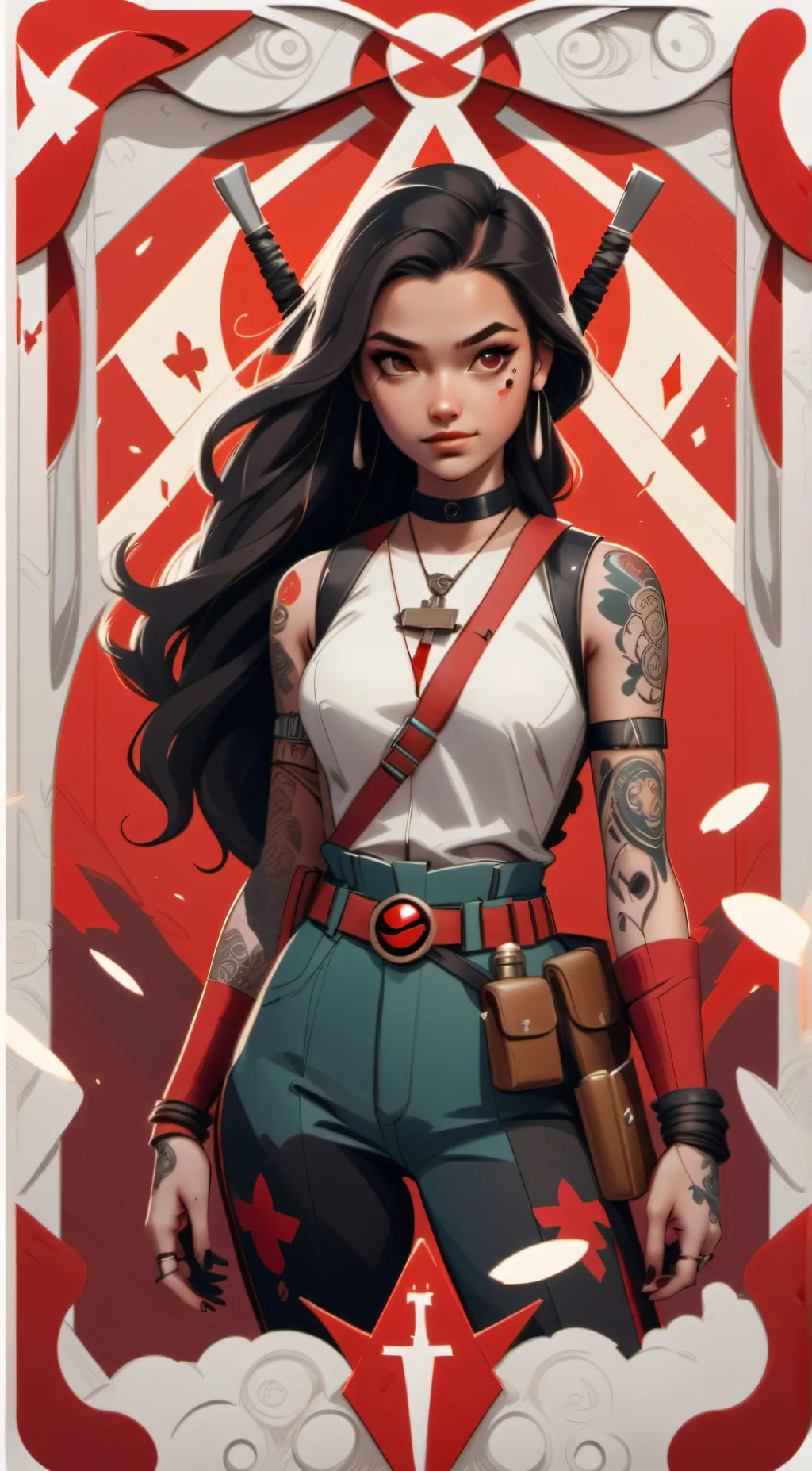 ai character: Deadpool girl background
