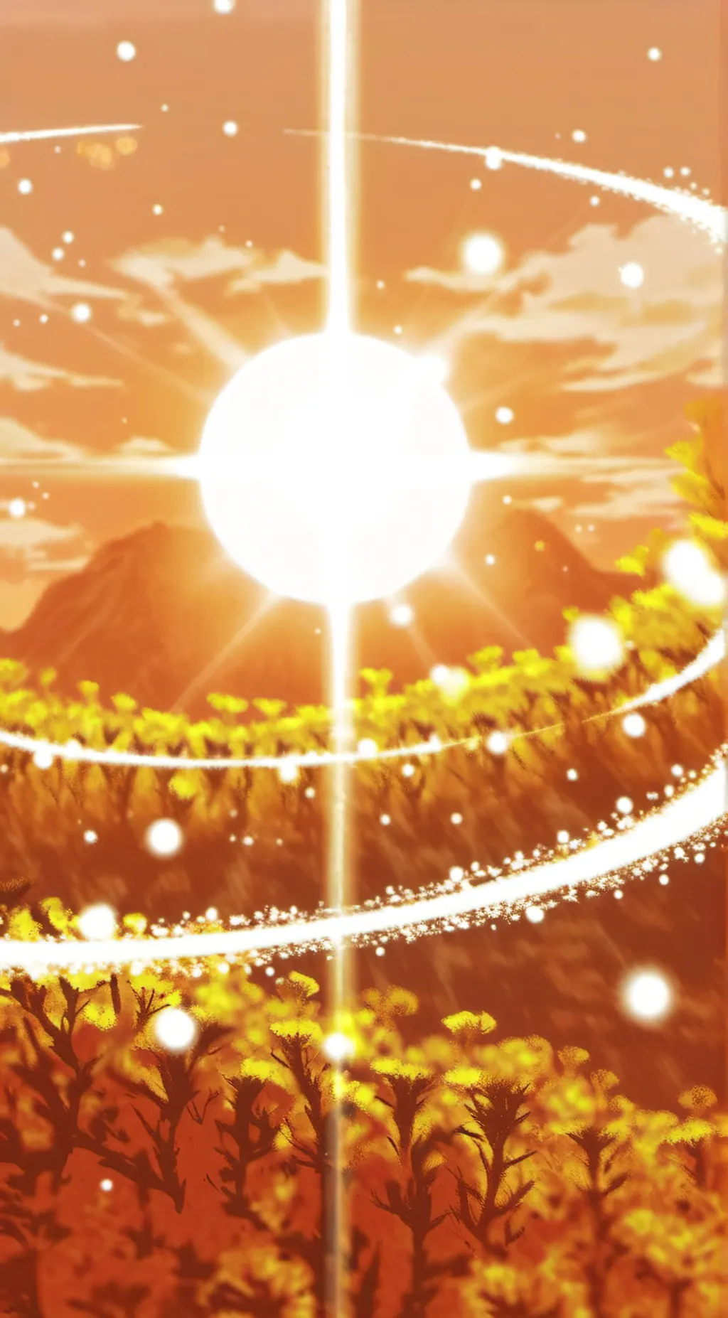 ai character: Sun/solarballs background