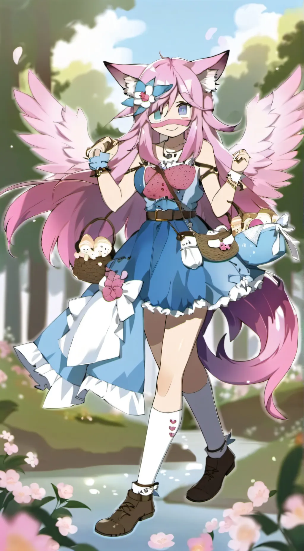 ai character: Cotton candy background