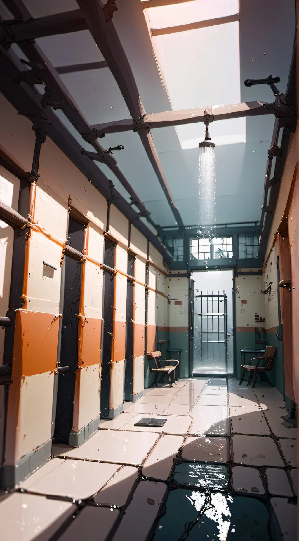 ai character: Prison showers background