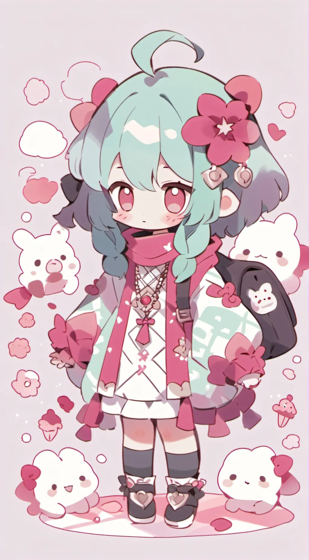 ai character: flower background