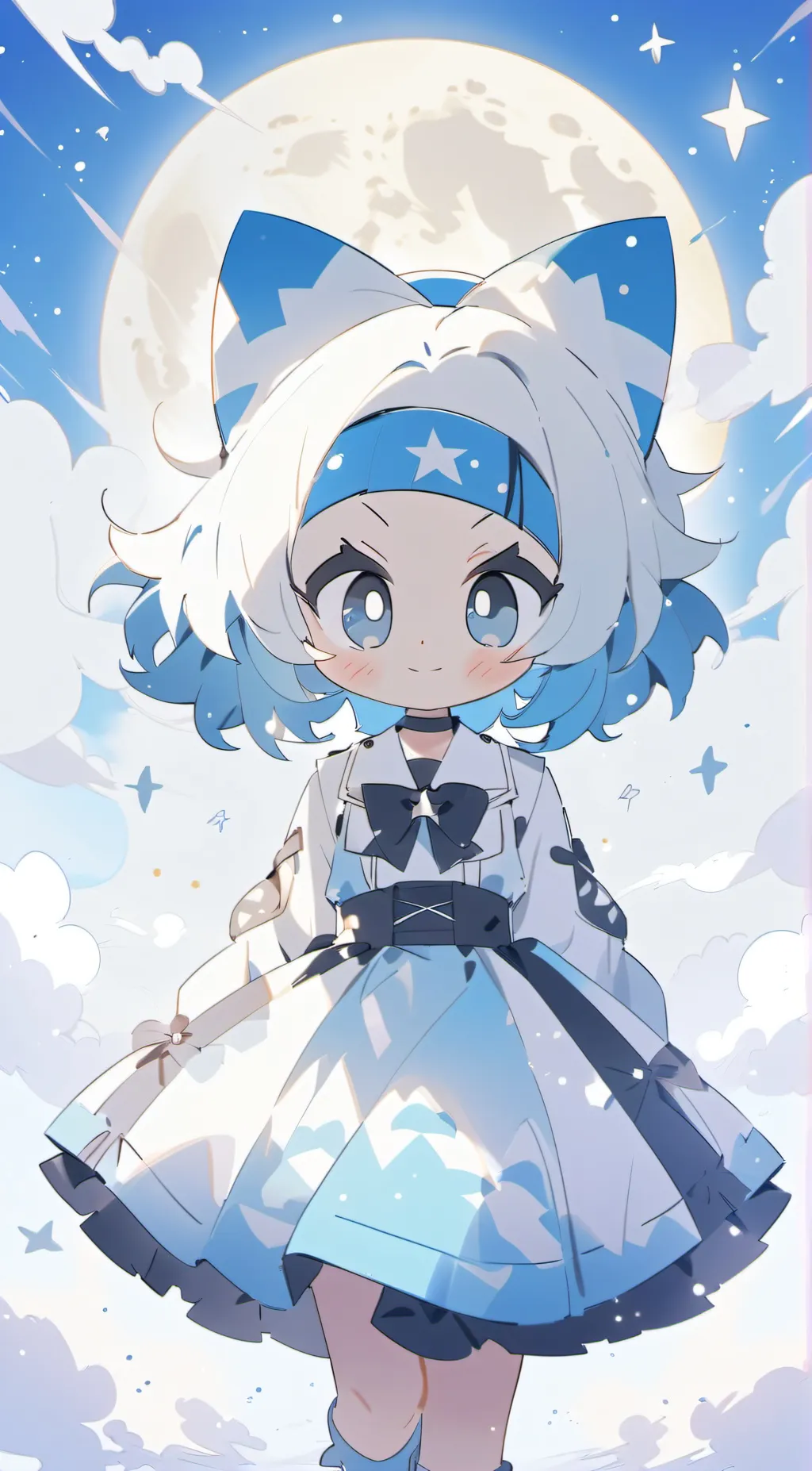 ai character: sun and moon show background