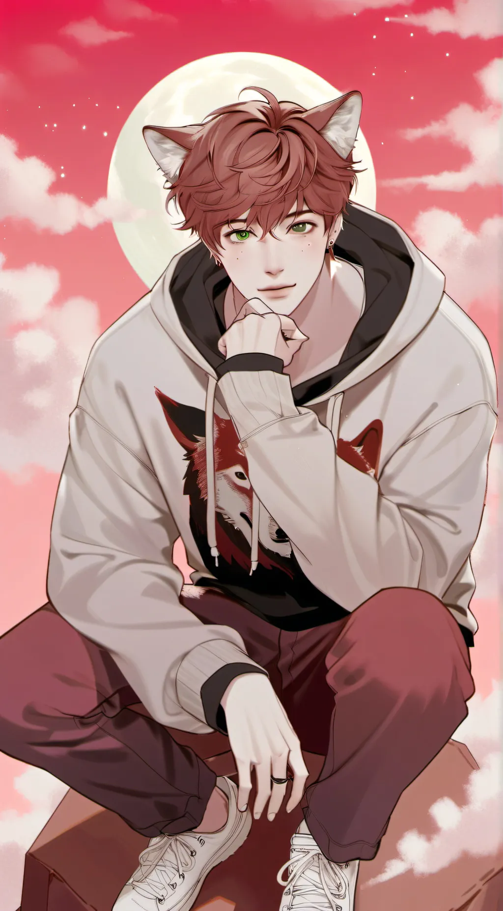 ai character: Lynx Grey background