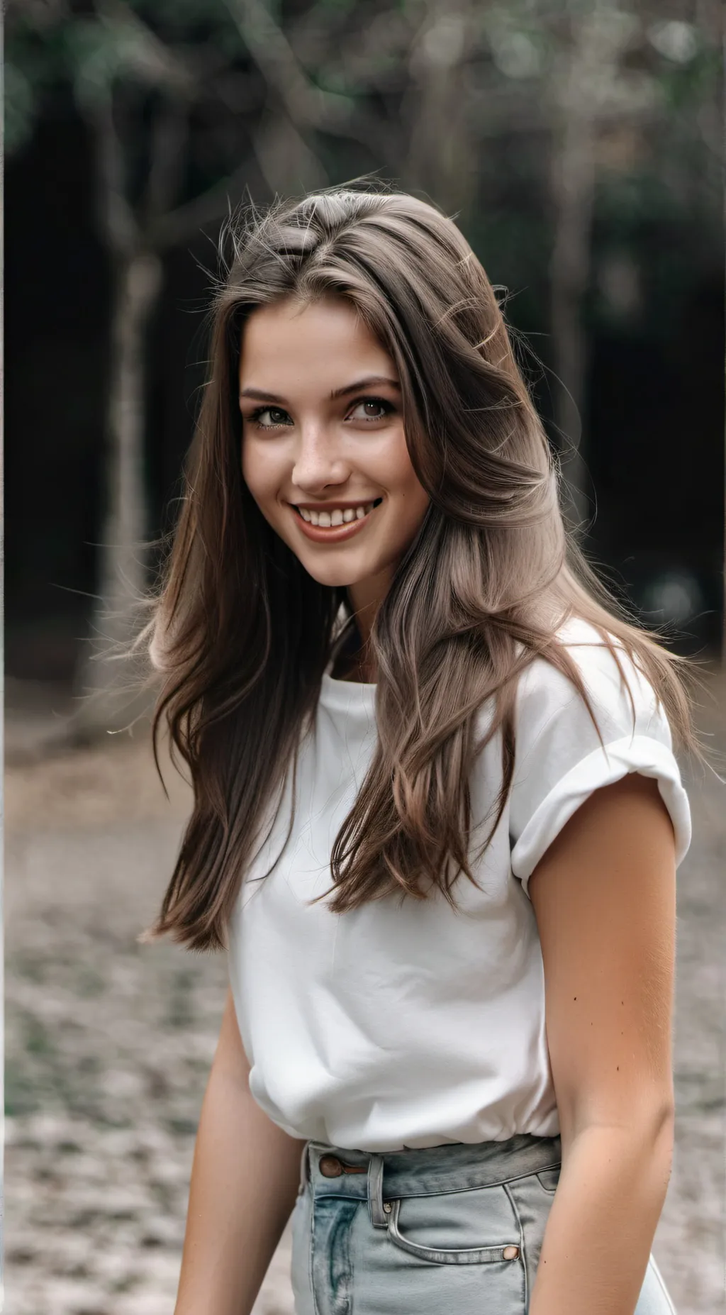 ai character: Girl in the Woods background