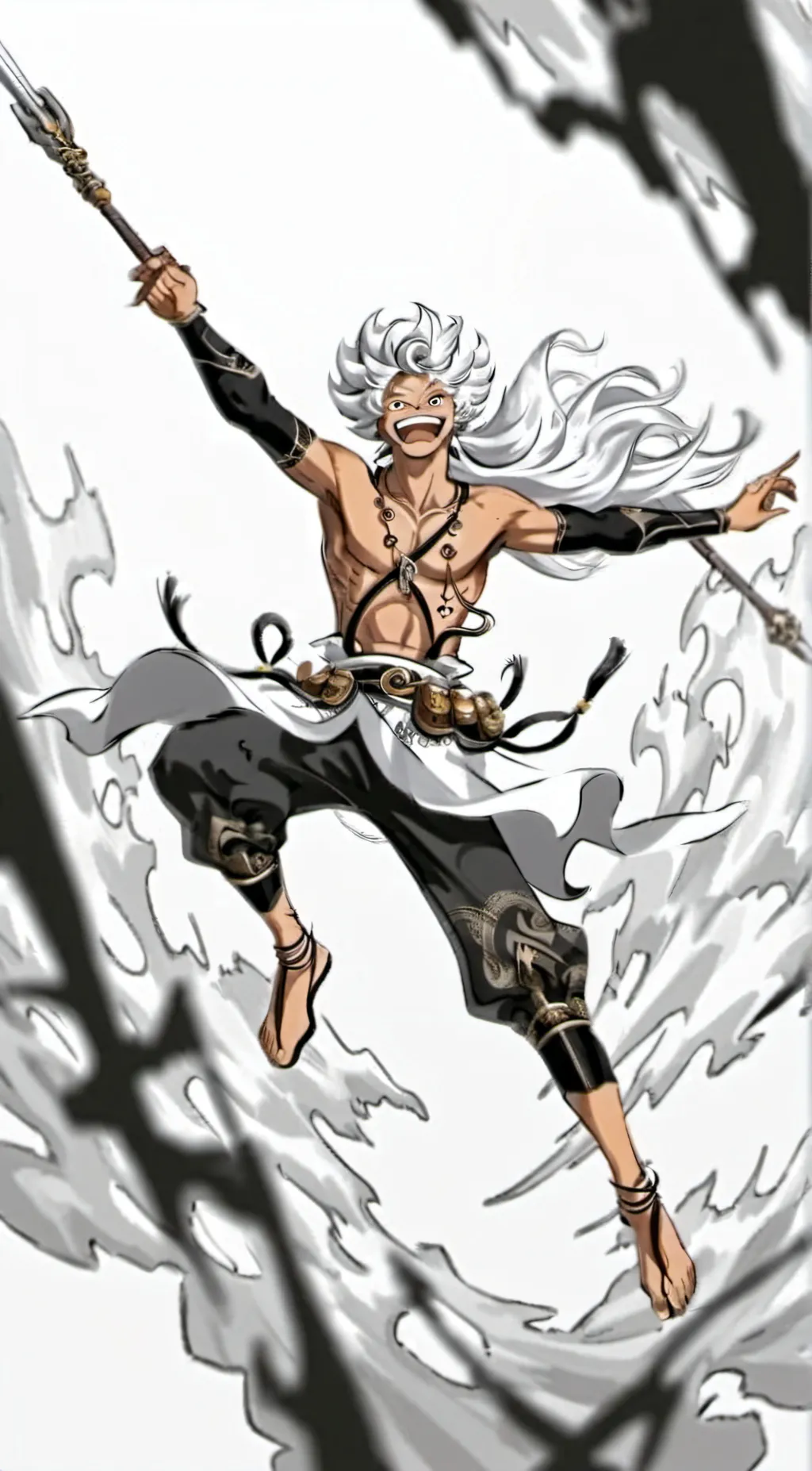 ai character: Luffy gear 5 background